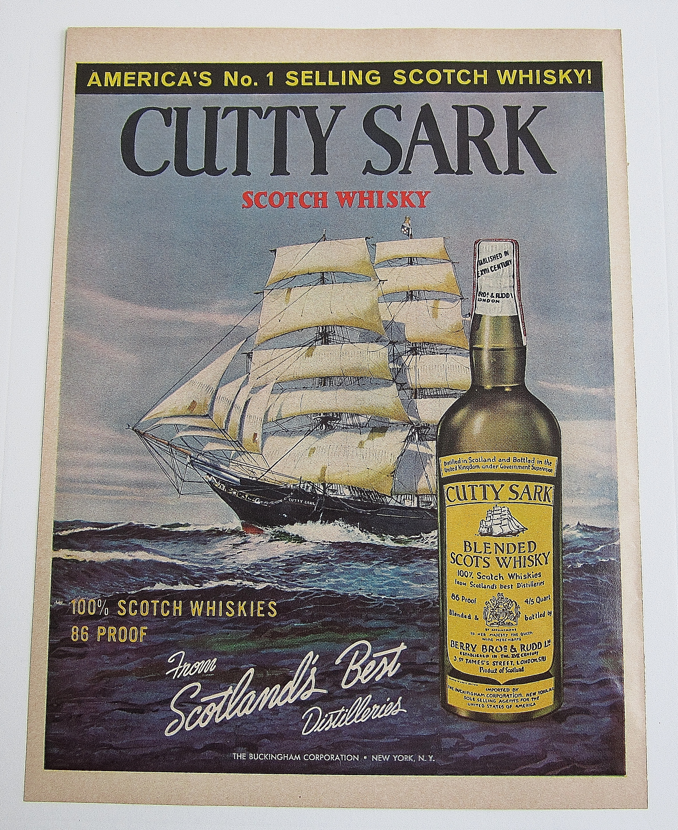 1963 Cutty Sark Whisky With Ship