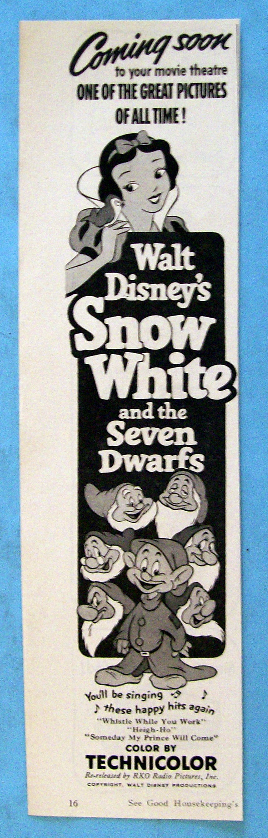 Vintage Ad: 1952 Snow White & The Seven Dwarfs