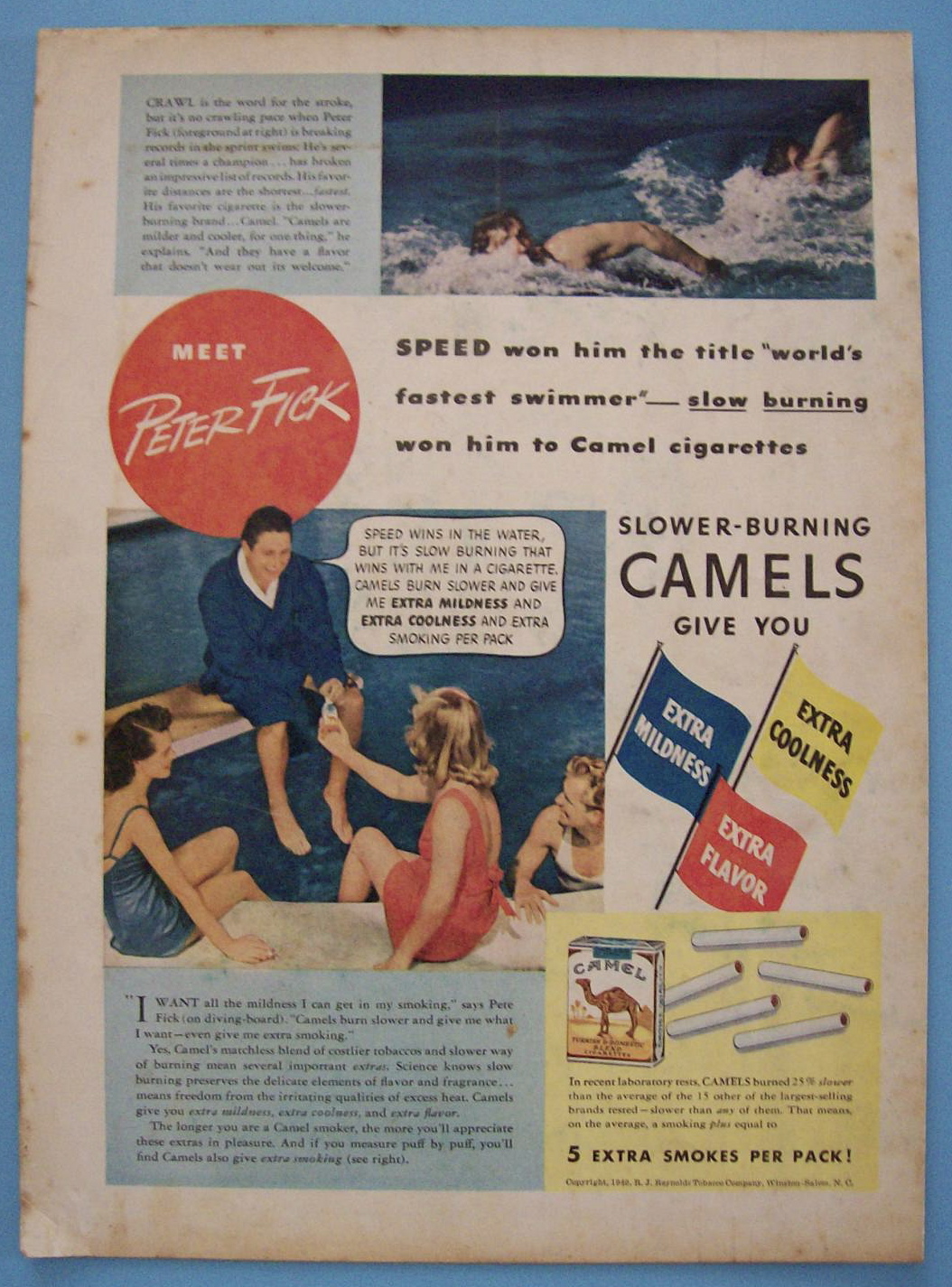 Vintage Ad: 1940 Camel Cigarettes w/ Peter Fick