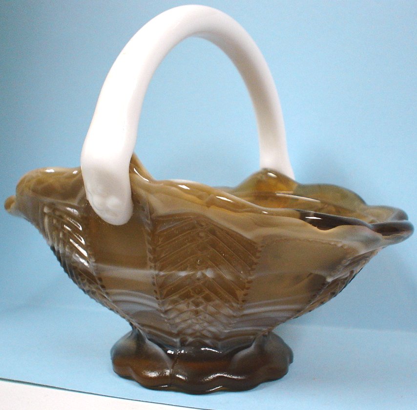 Imperial Carmel Slag Glass Basket