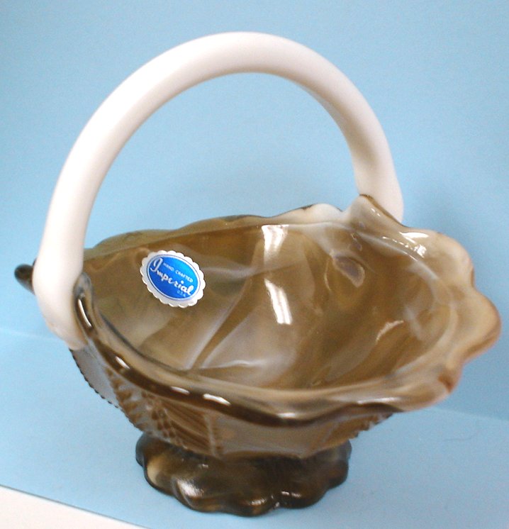 Imperial Carmel Slag Glass Basket