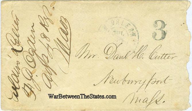 Patriotic Cover Signed by Massachusetts Officer