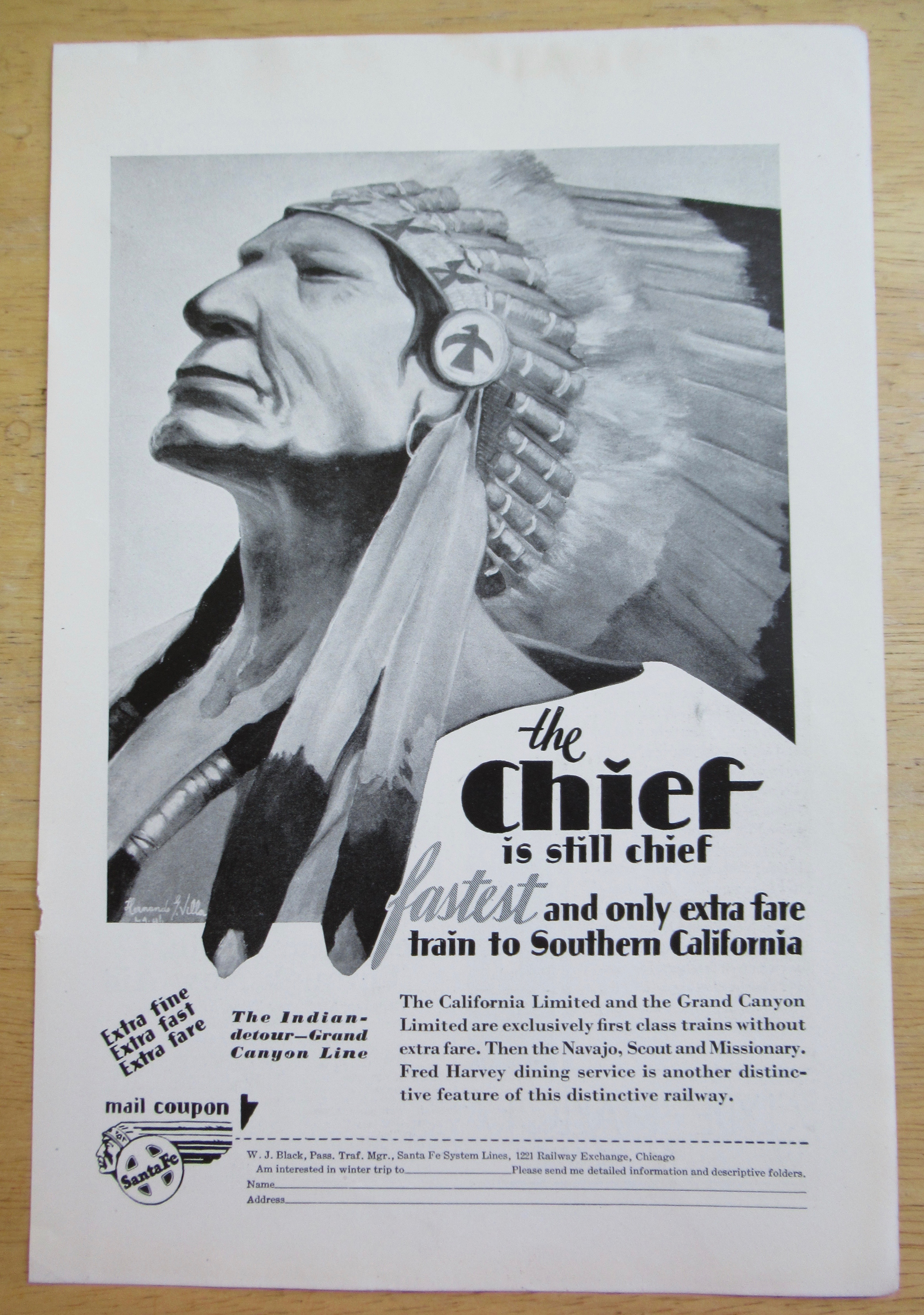 1929 Santa Fe with the Chief