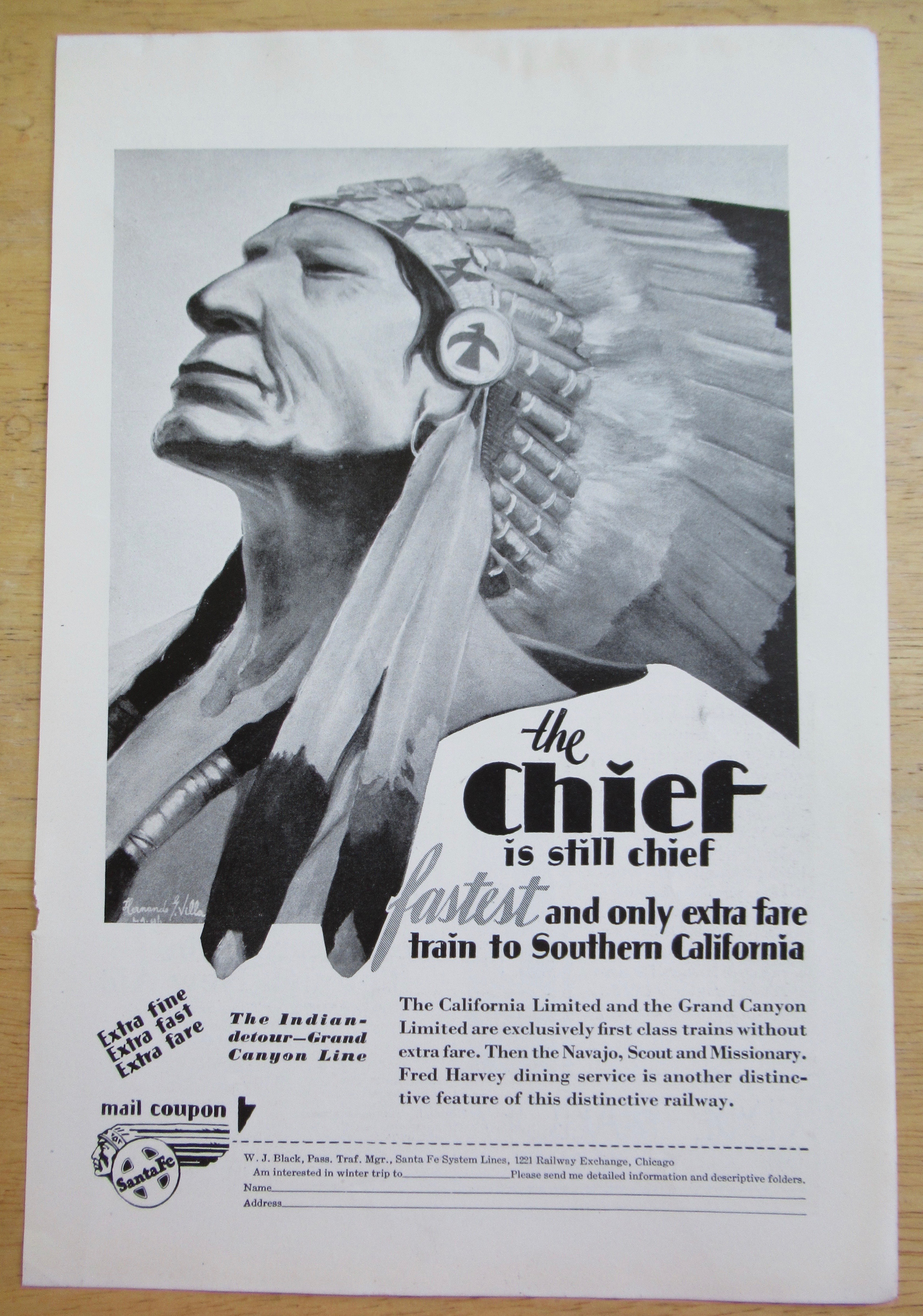 1929 Santa Fe with the Chief