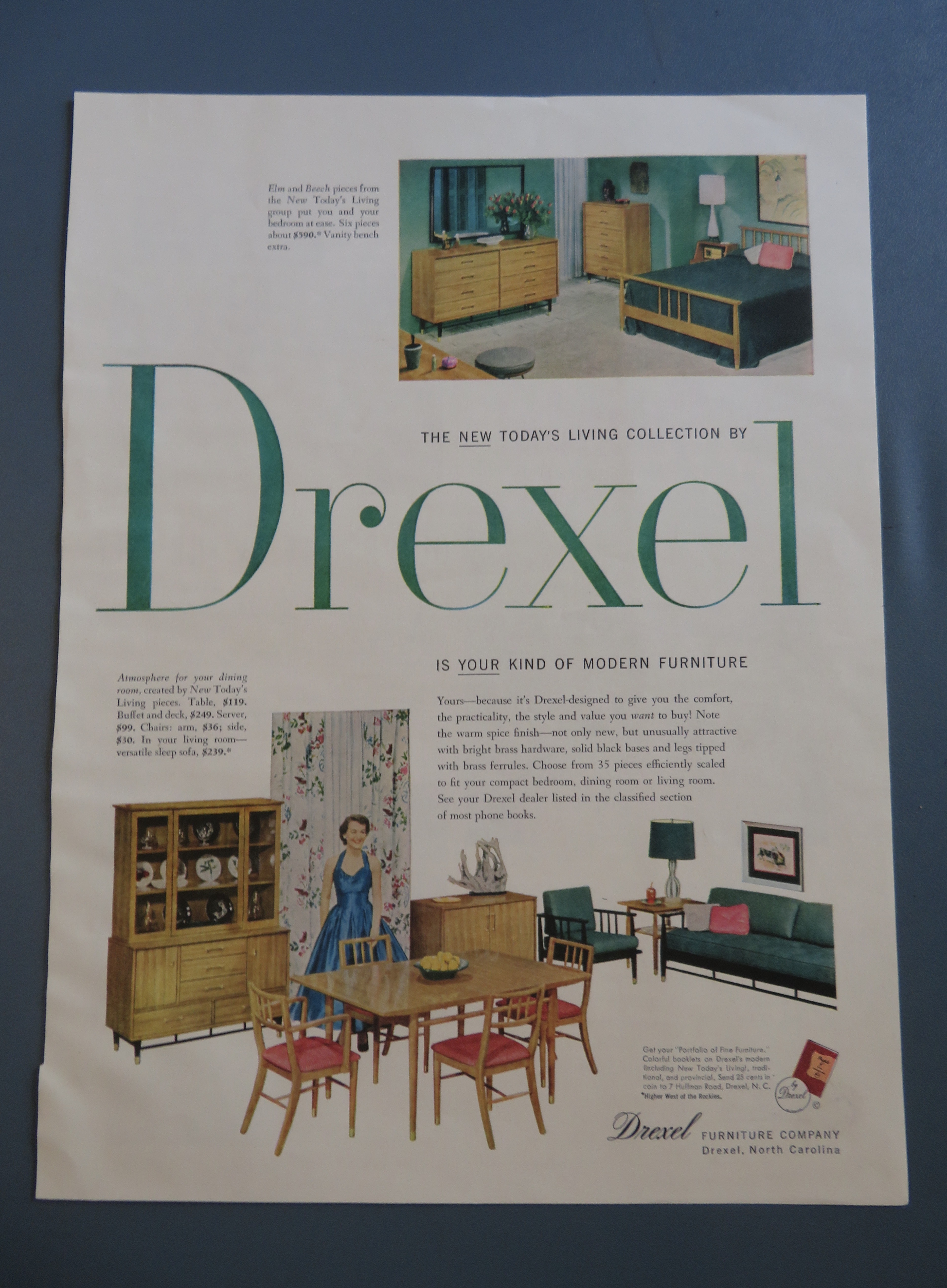 1954 Drexel Furniture with Elm & Beech Pieces