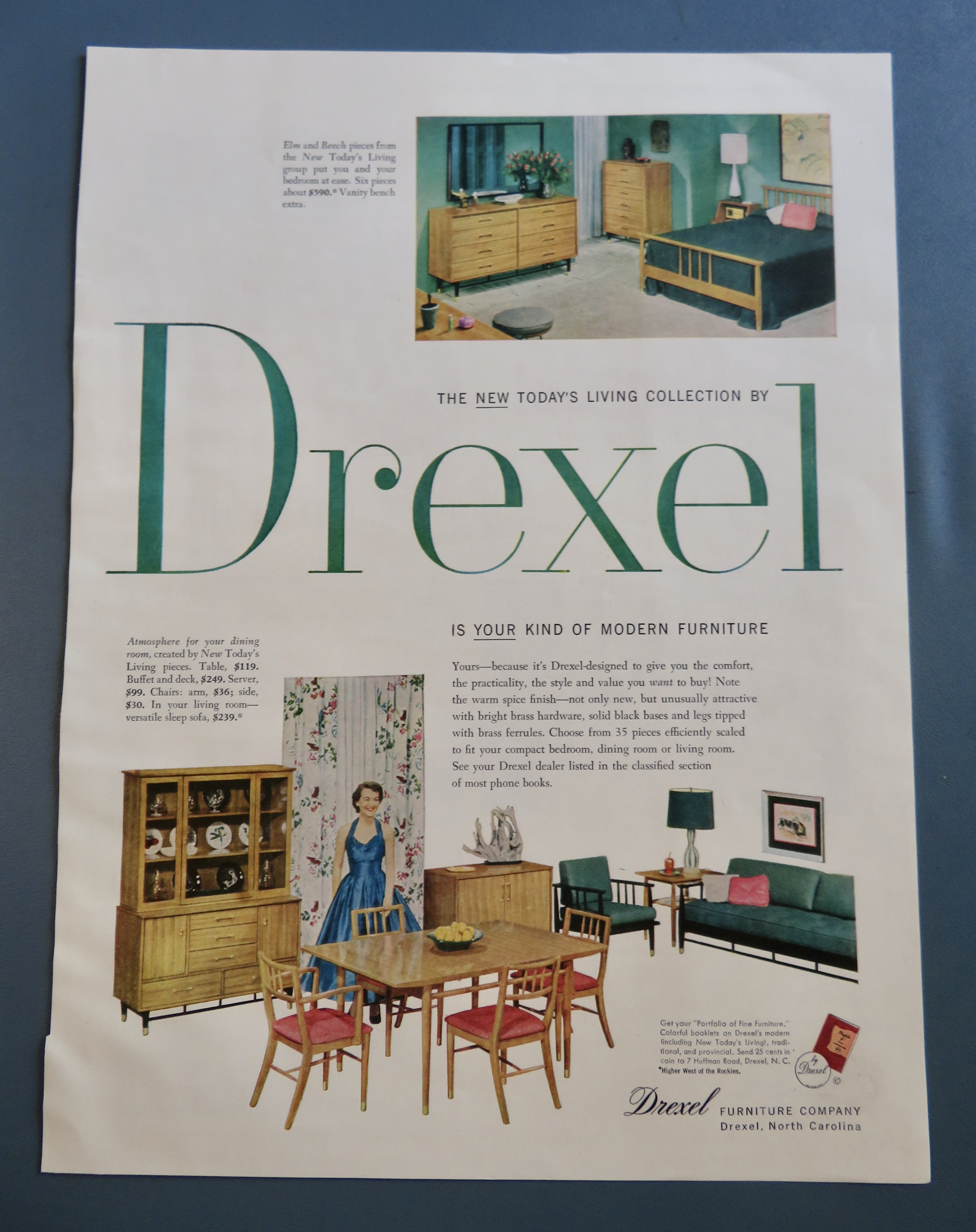1954 Drexel Furniture with Elm & Beech Pieces