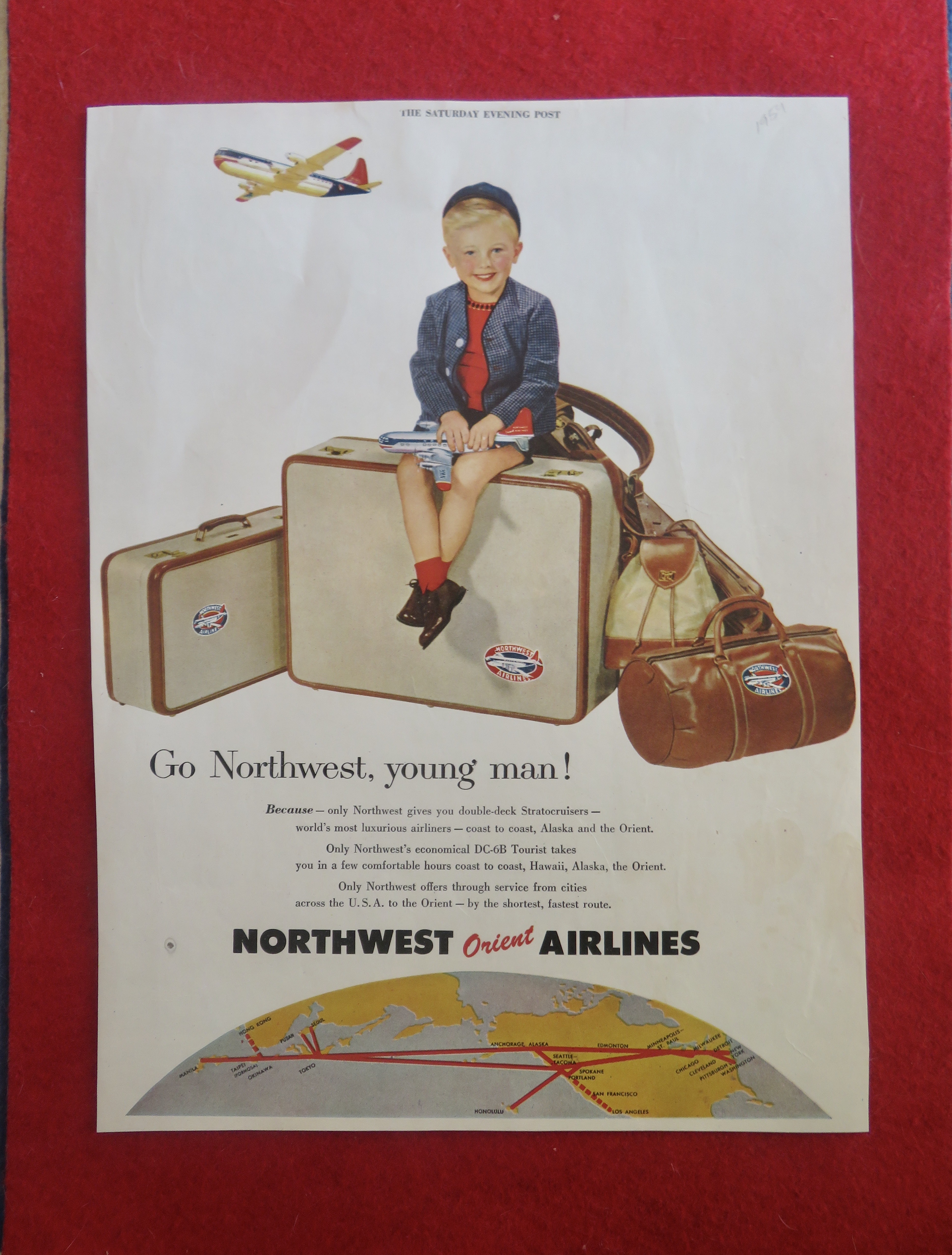 1950's Northwest Orient Airlines with Little Boy