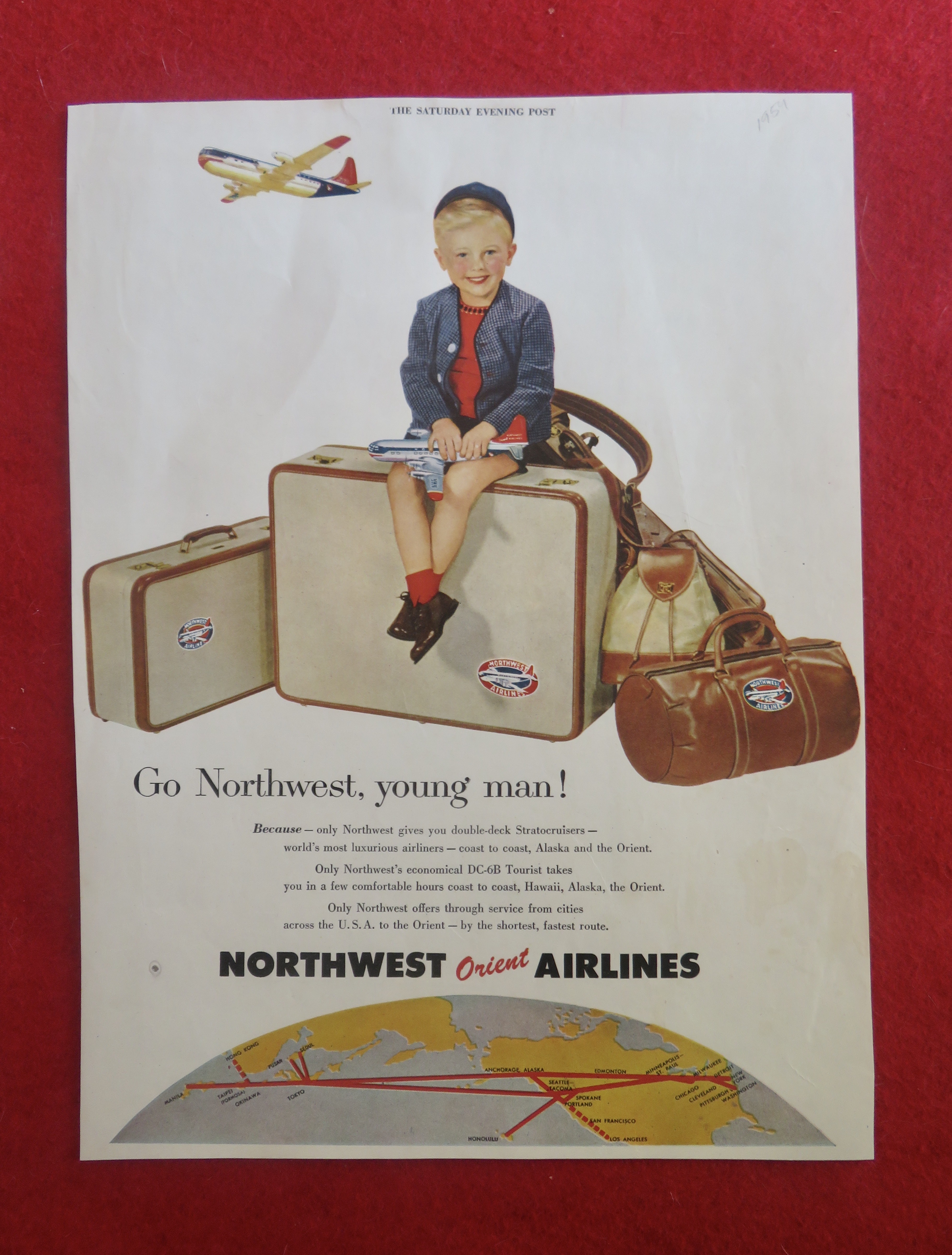 1950's Northwest Orient Airlines with Little Boy