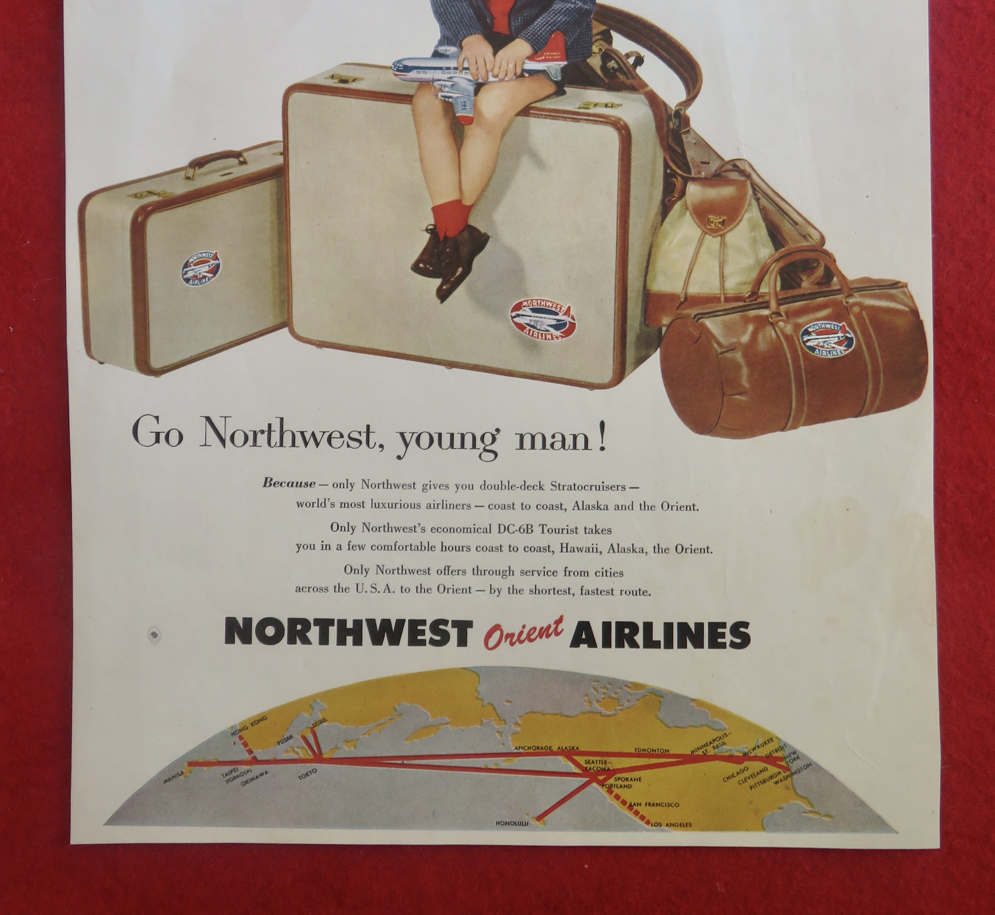 1950's Northwest Orient Airlines with Little Boy