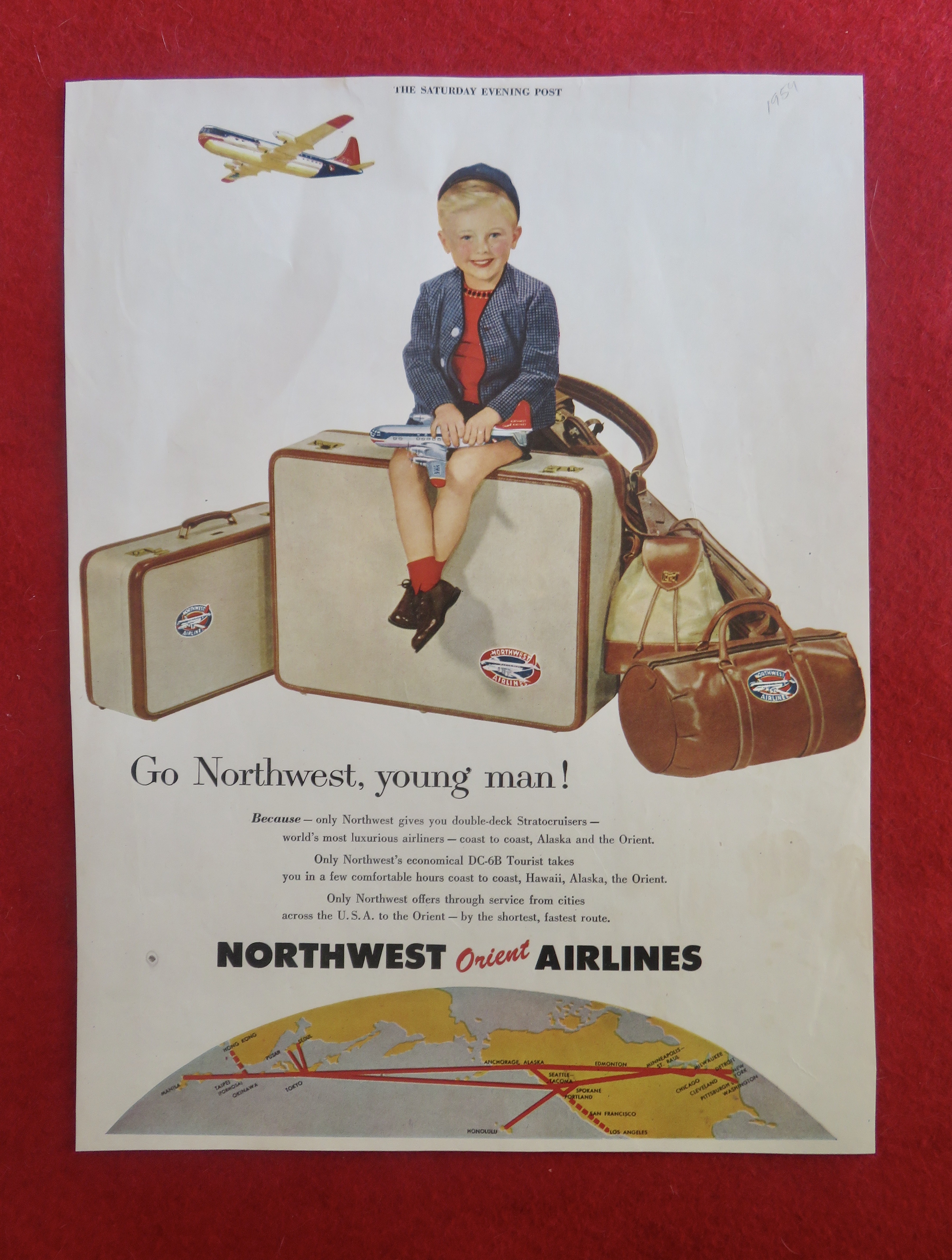 1950's Northwest Orient Airlines with Little Boy