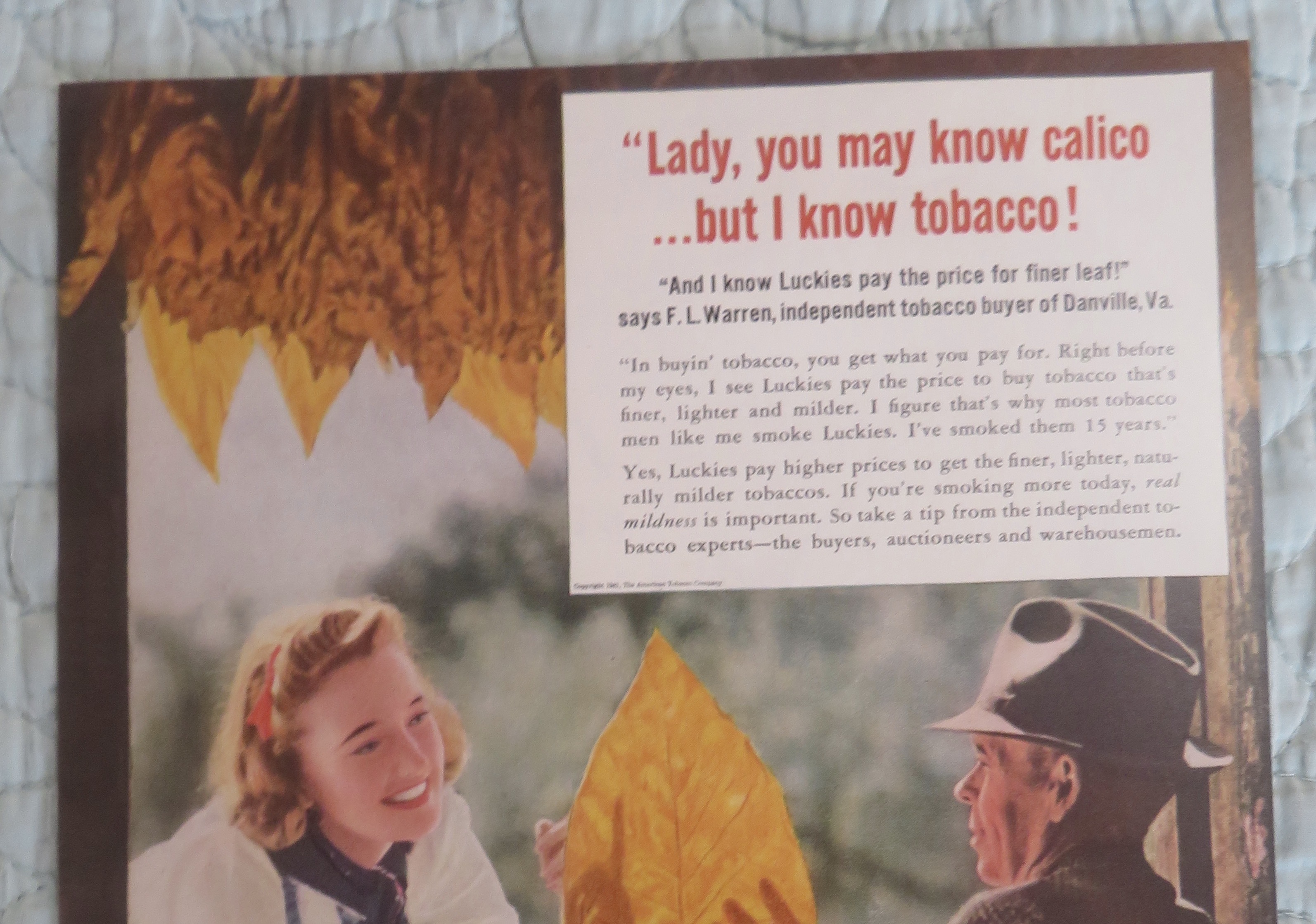 1941 Lucky Strike Cigarettes with Man & Woman & Leaf