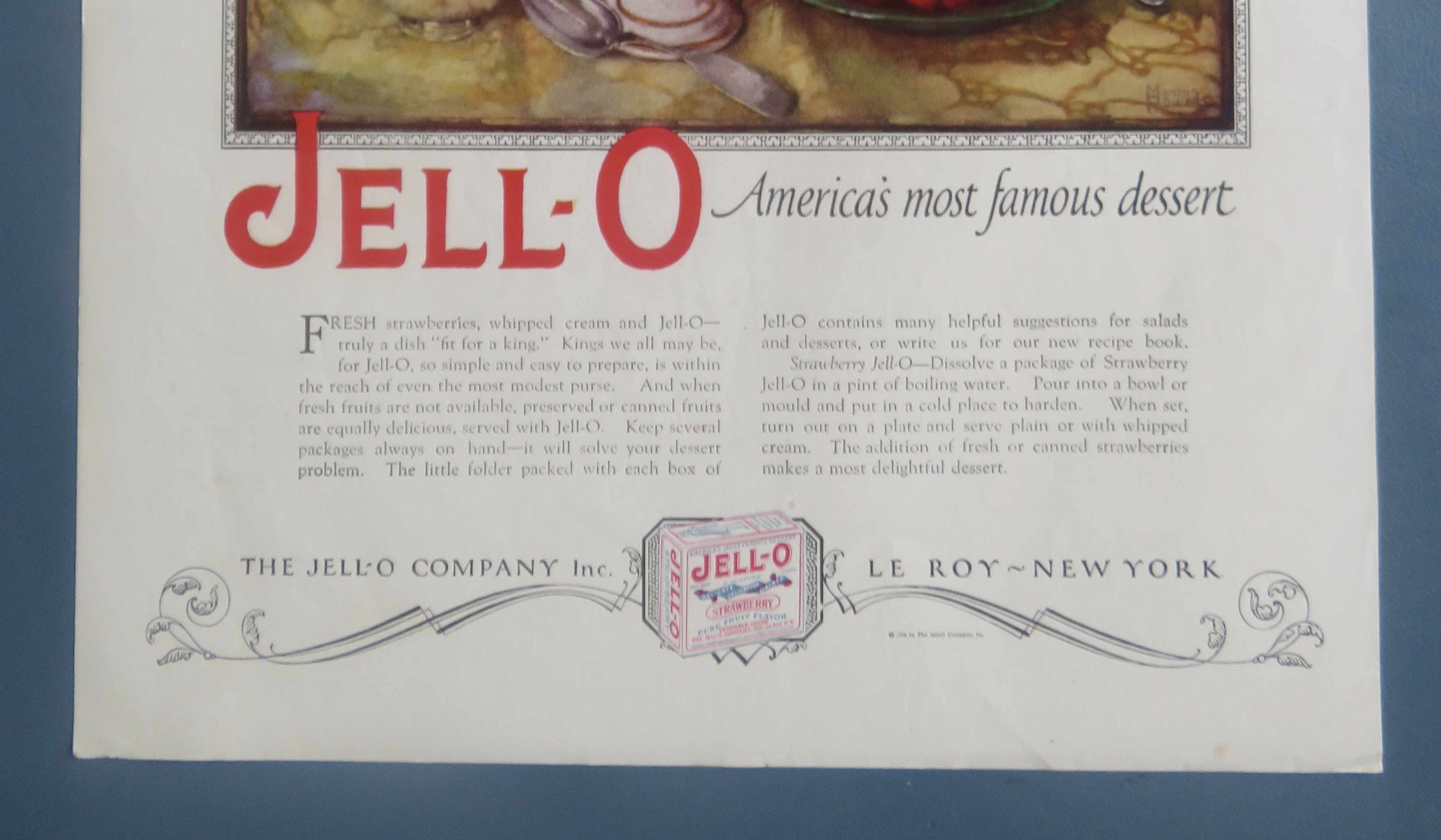 1924 Jell-O with Strawberry Jell-O Mold