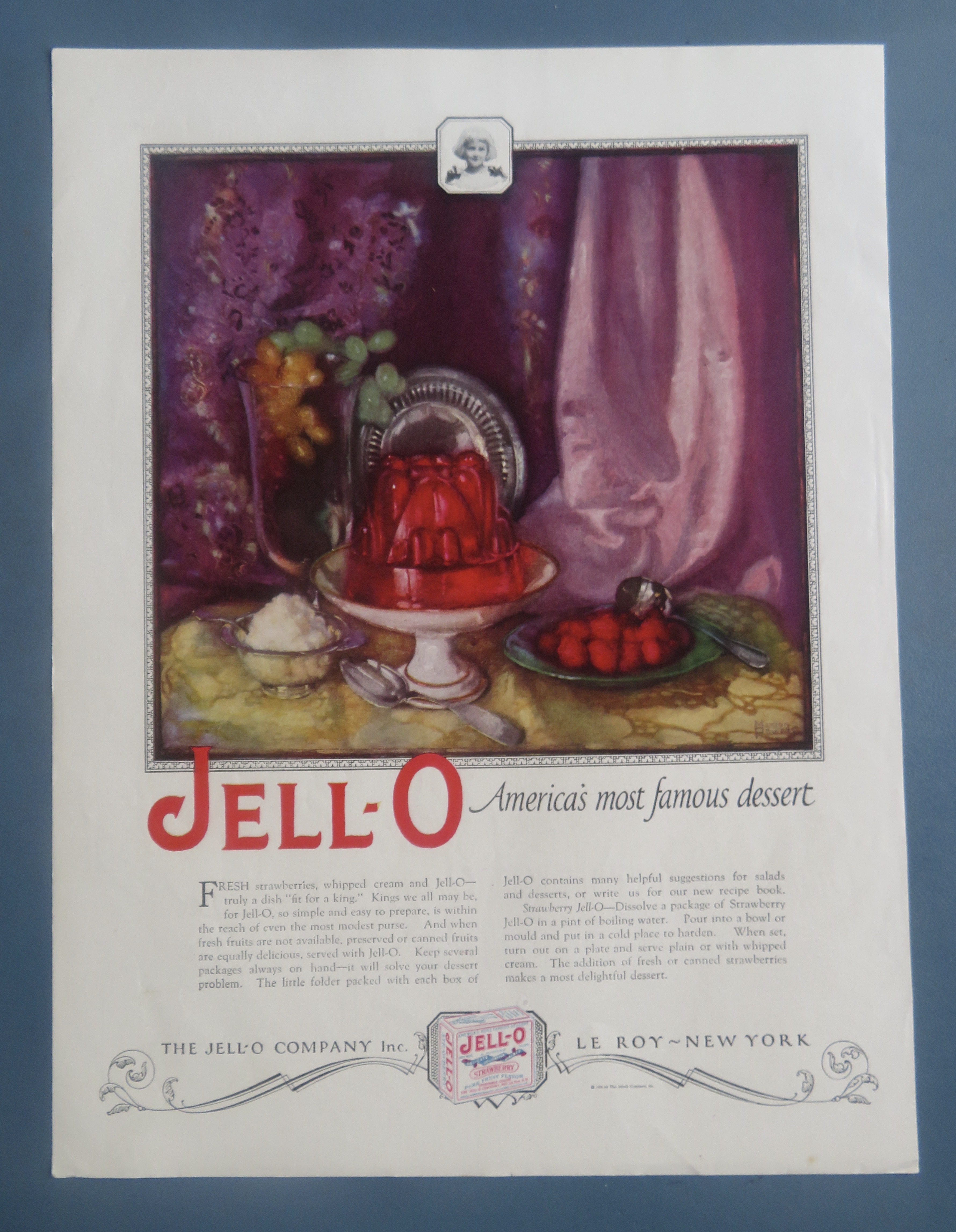 1924 Jell-O with Strawberry Jell-O Mold