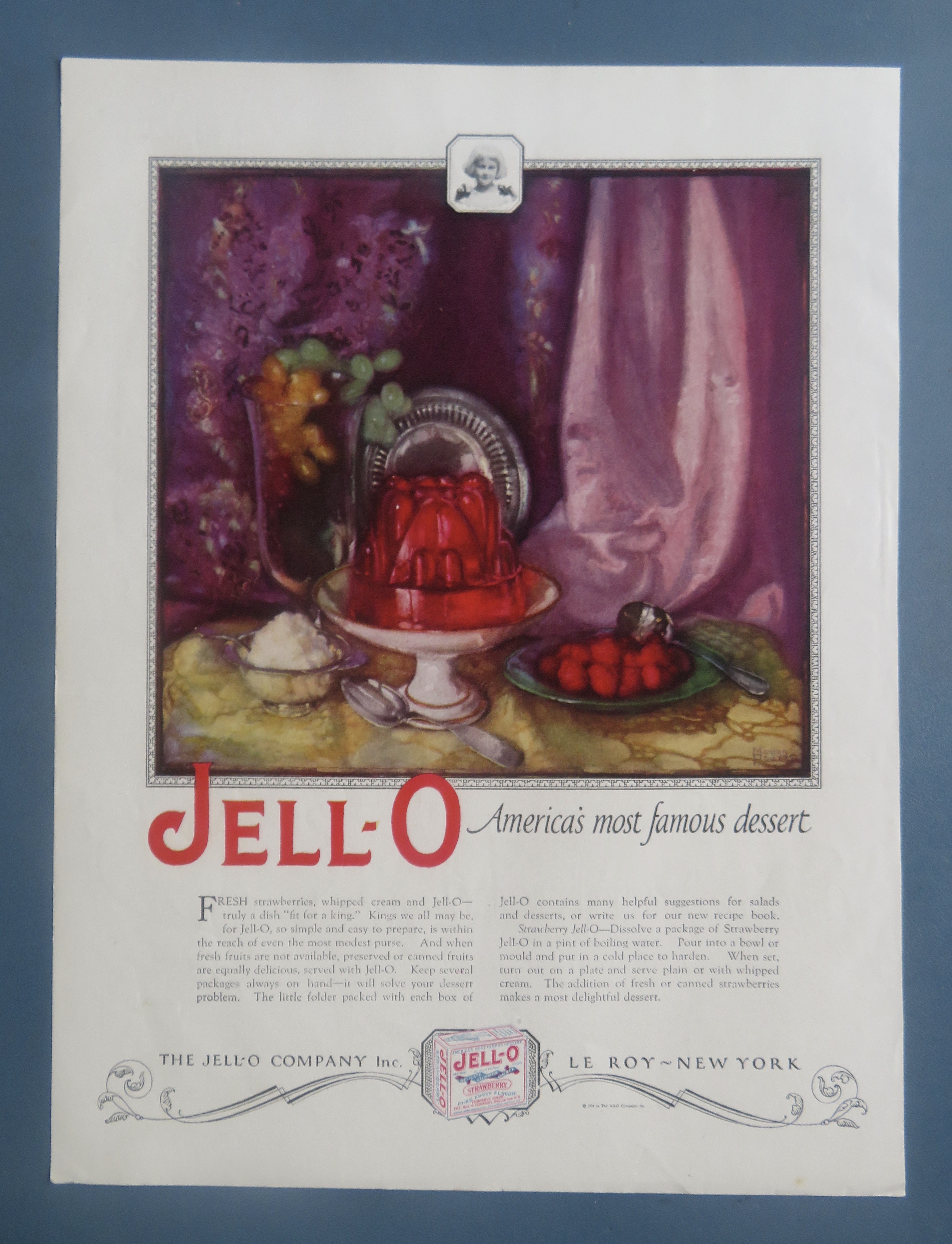 1924 Jell-O with Strawberry Jell-O Mold