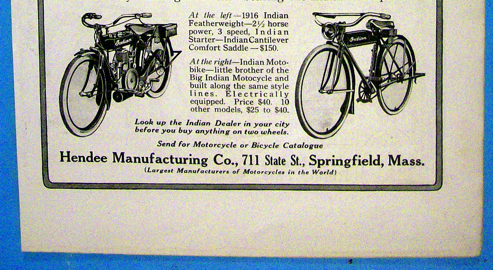 1916 Hendee with Indian Motorcycle