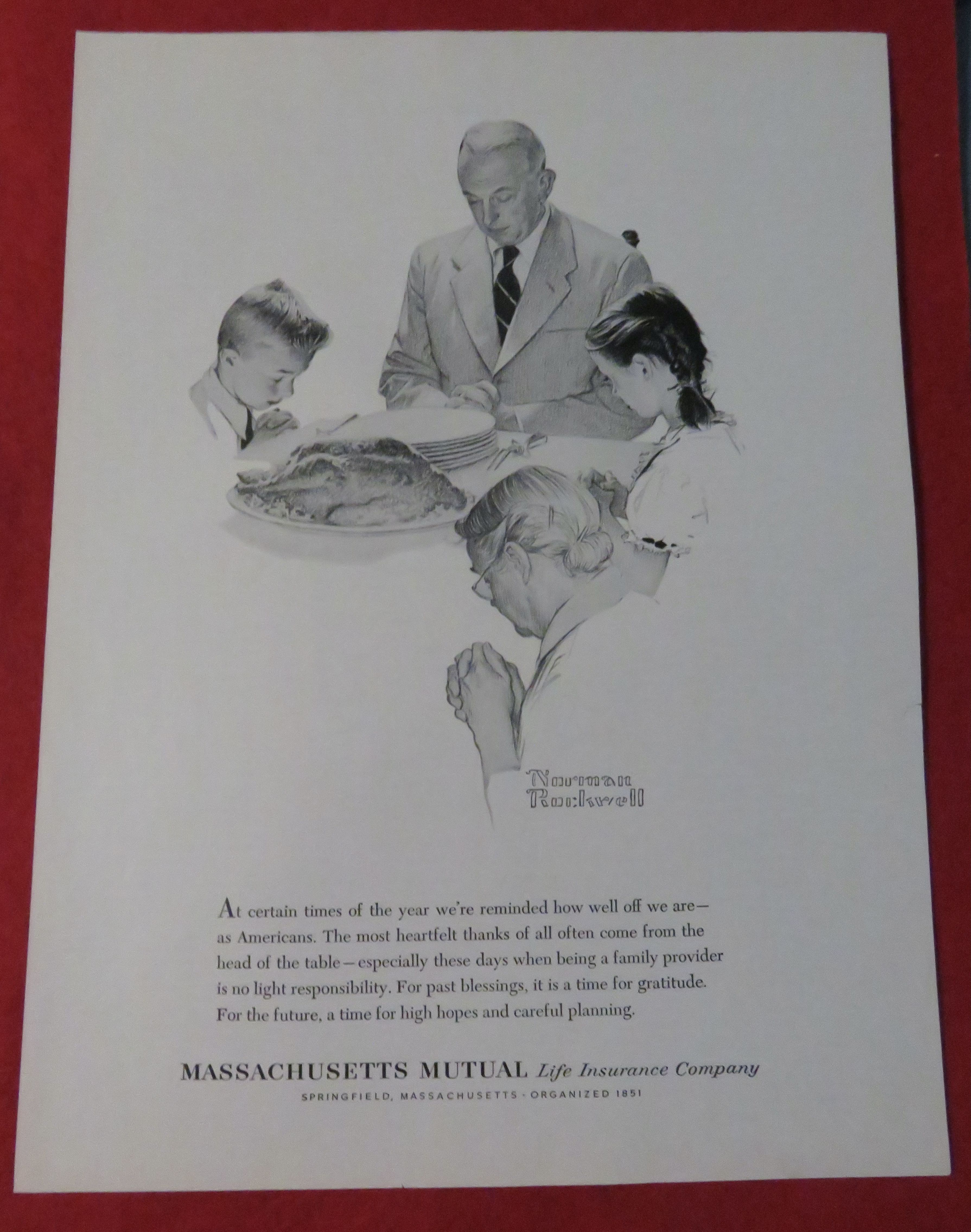 1962 Massachusetts Mutual Life Insurance By N Rockwell