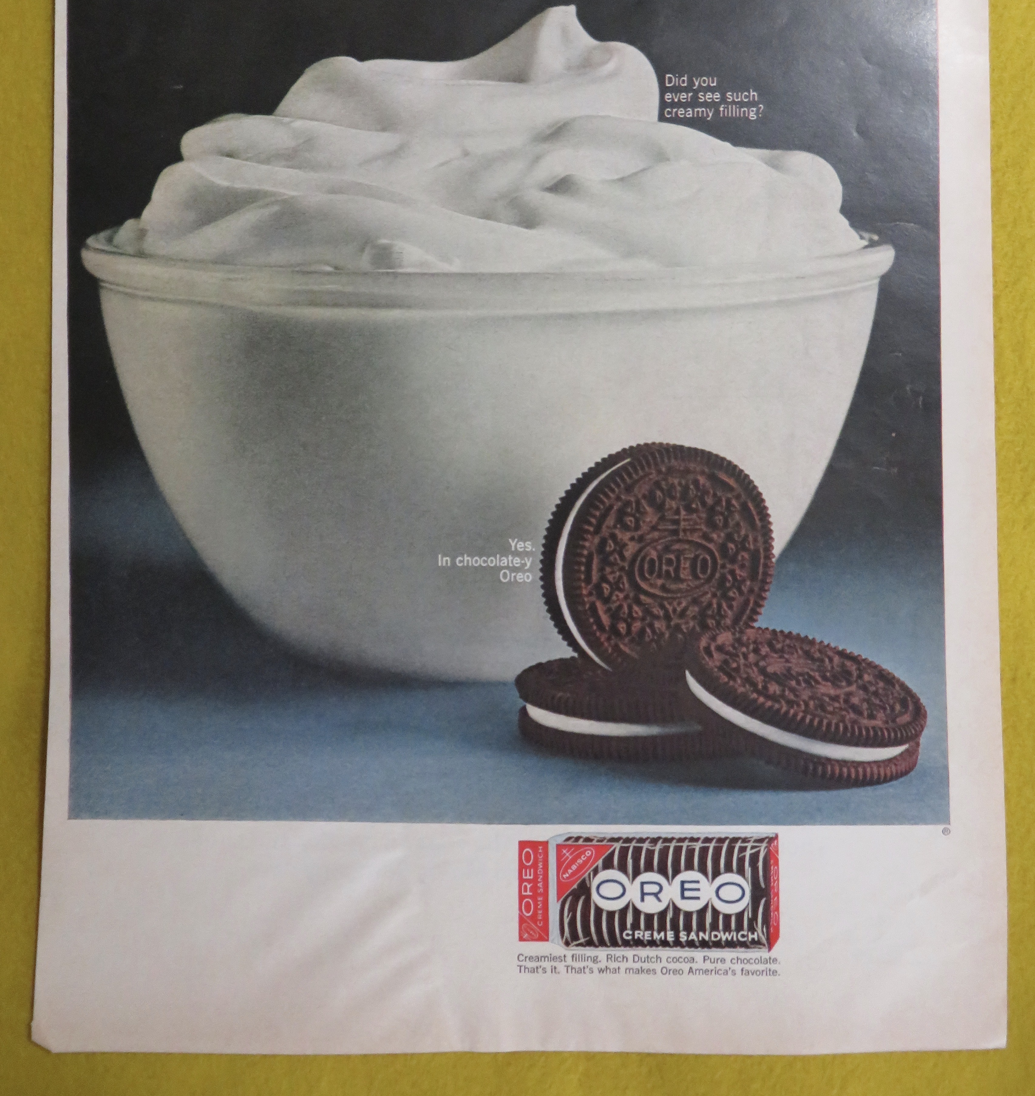 1964 Oreo Cookies with Oreo Creme Sandwich