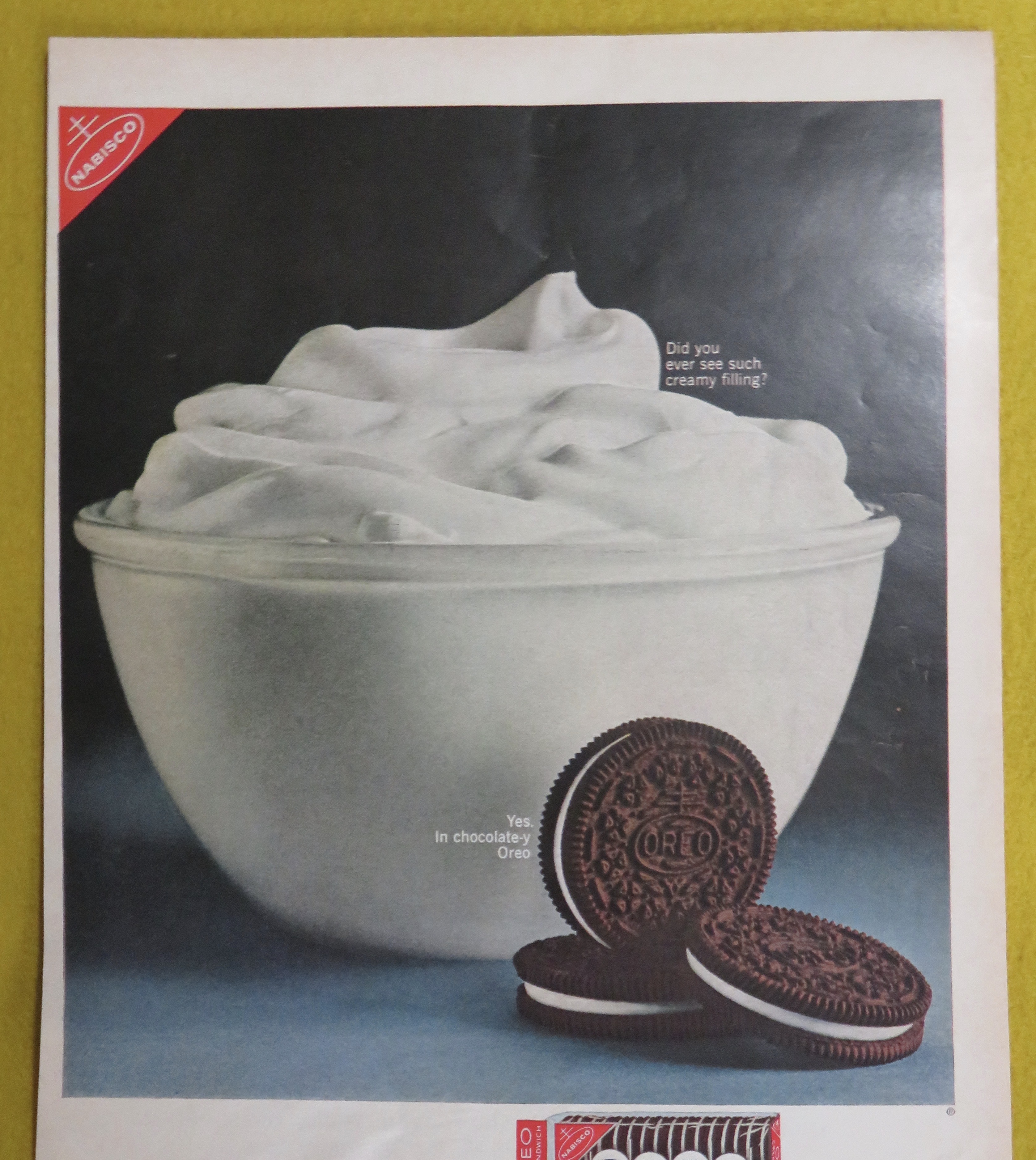 1964 Oreo Cookies with Oreo Creme Sandwich