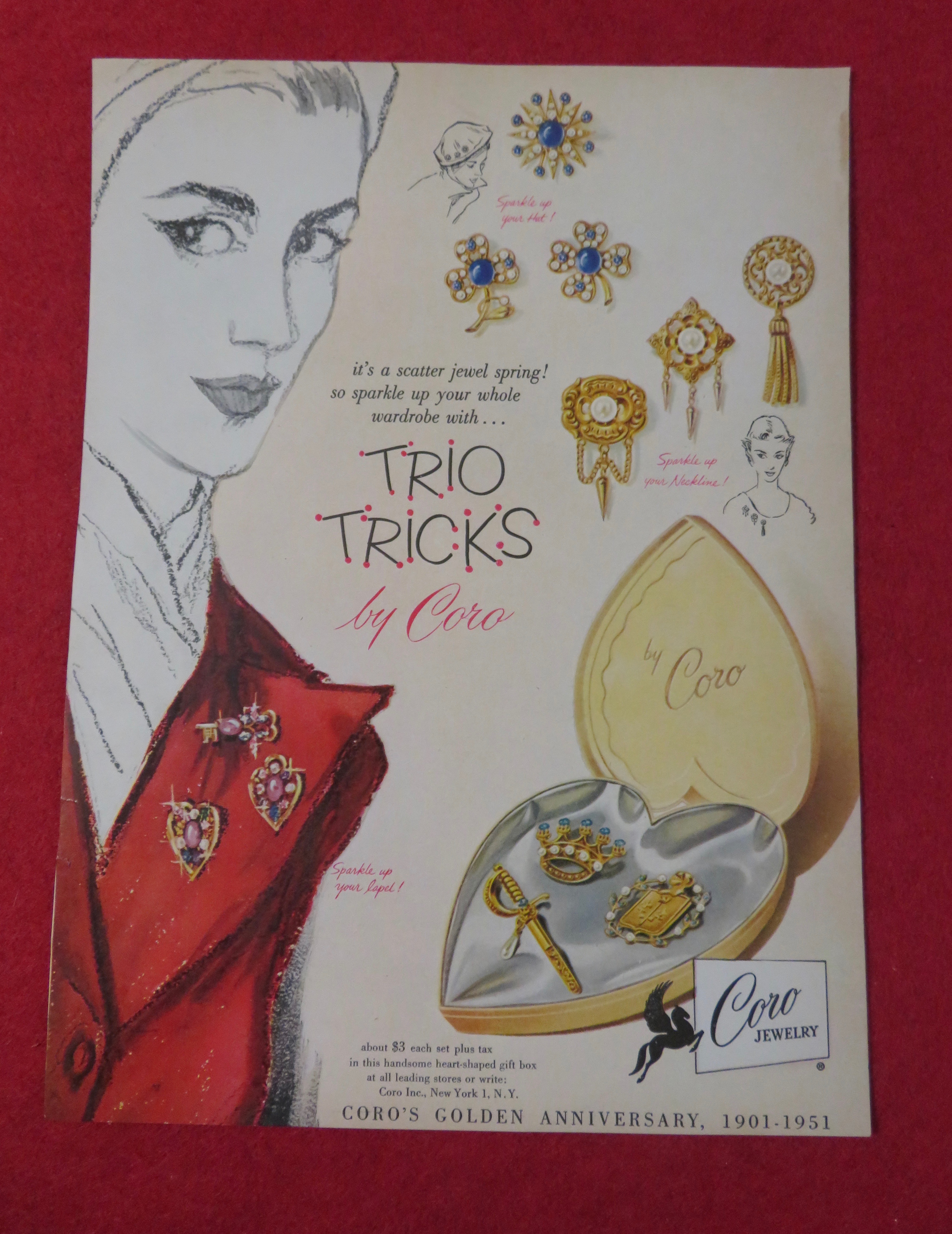 1951 Coro Jewelry with Trio Tricks