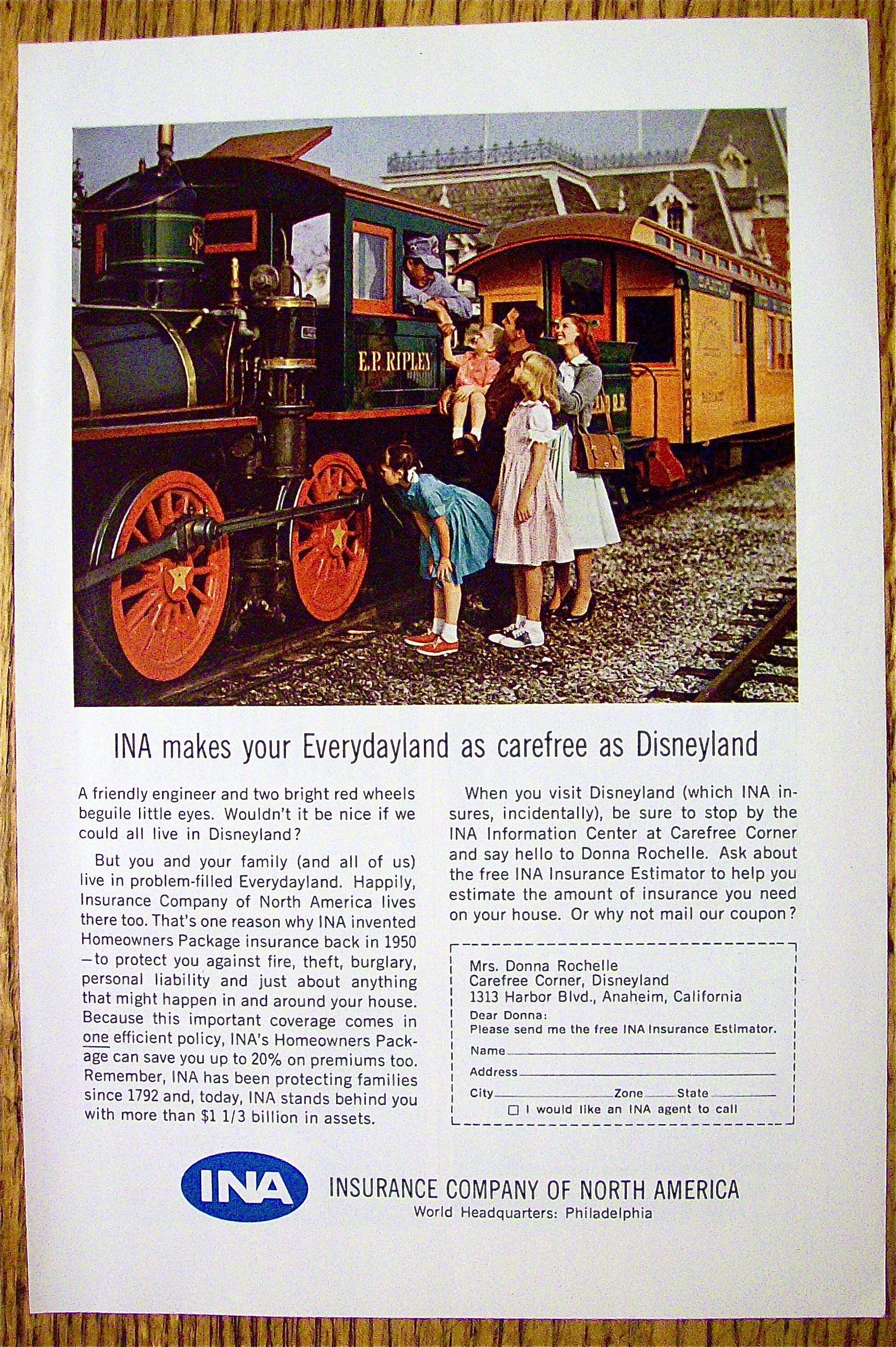 1963 Insurance Company of North America with Disneyland