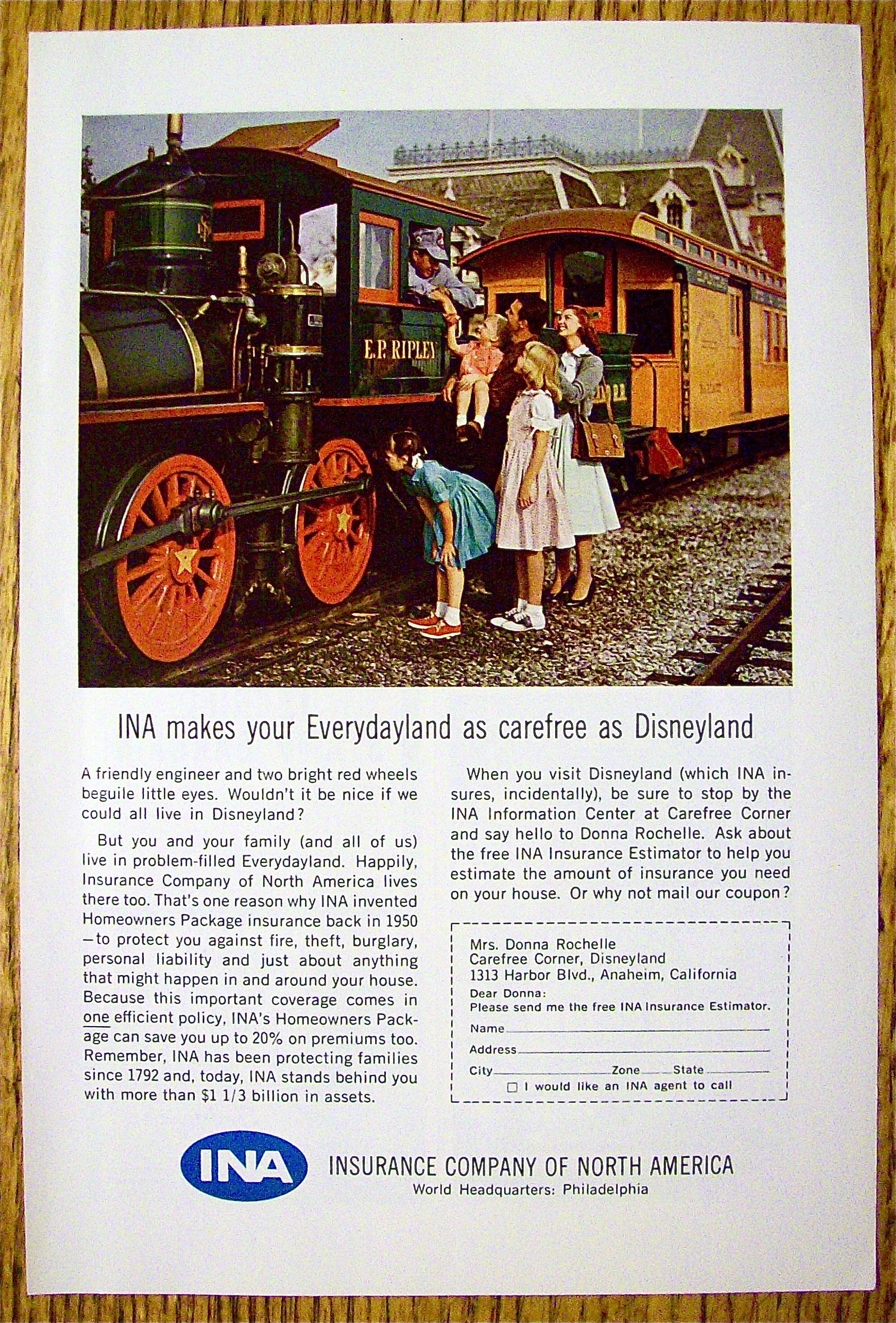 1963 Insurance Company of North America with Disneyland
