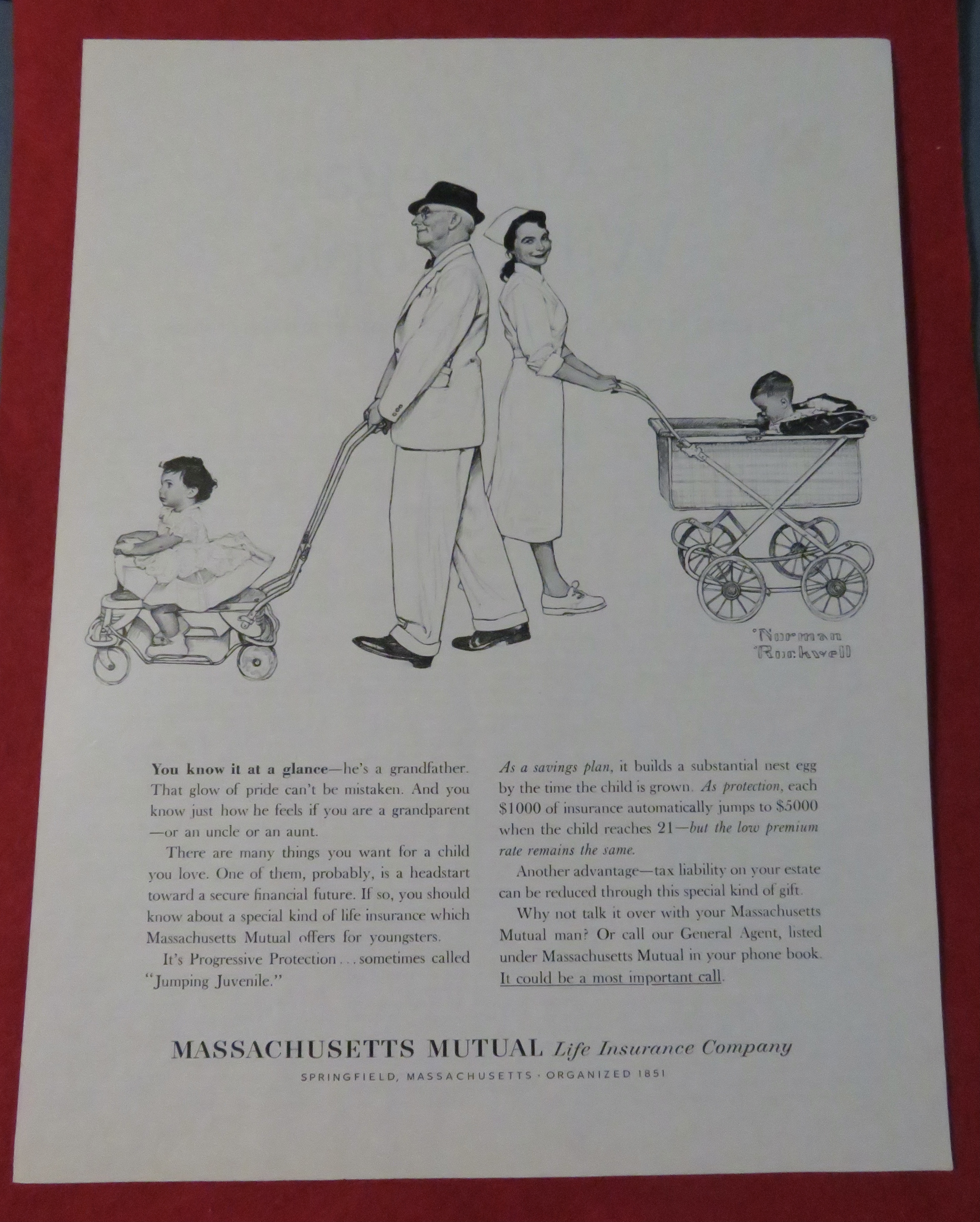 1962 Massachusetts Mutual By Norman Rockwell