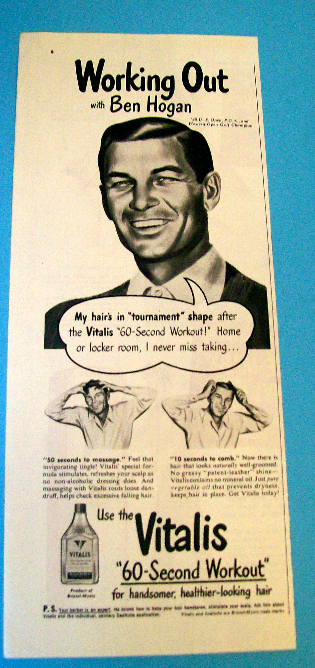 Vintage Ad: 1948 Vitalis w/Ben Hogan