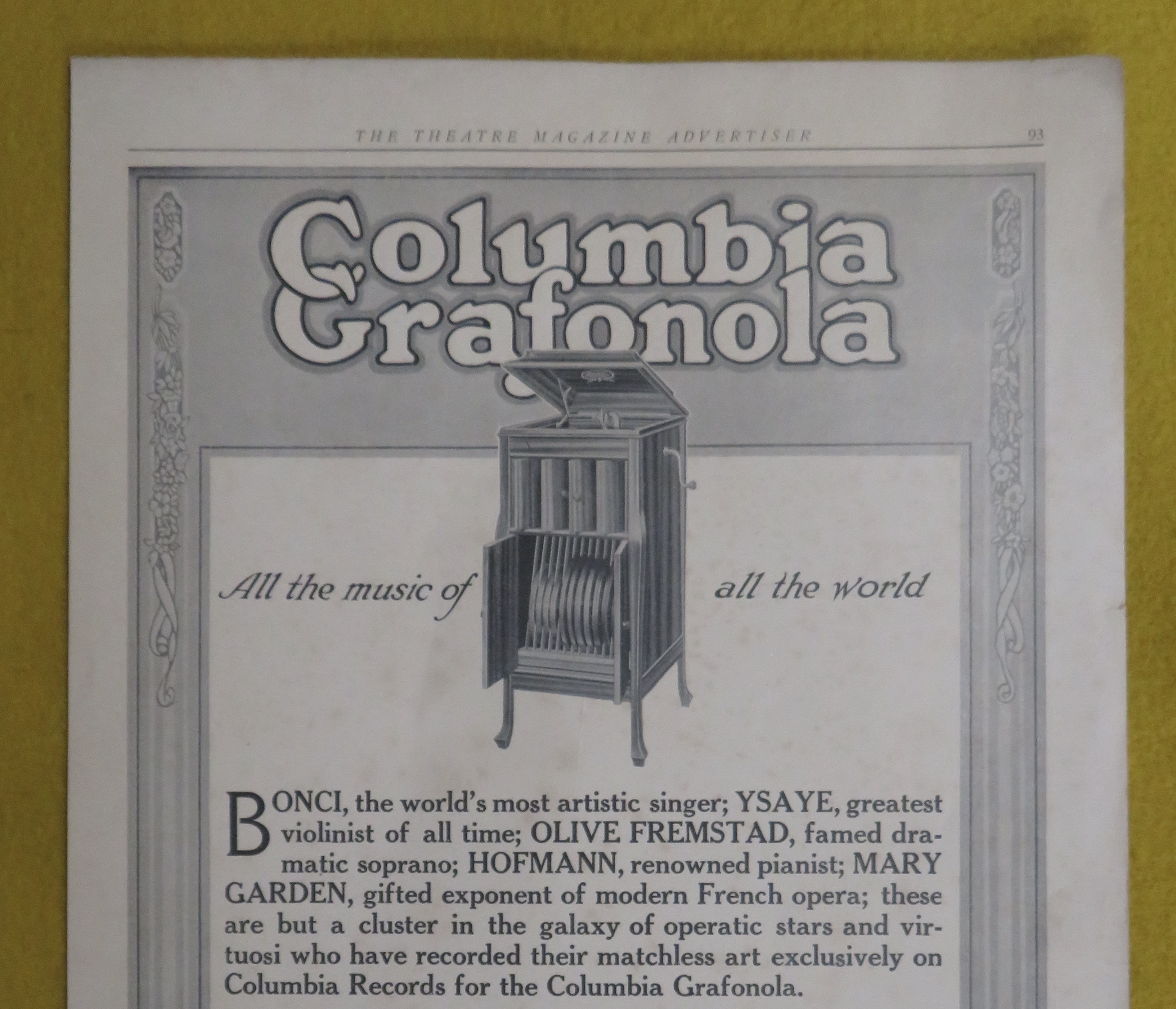 1914 Columbia Graphophone with the Grafonola