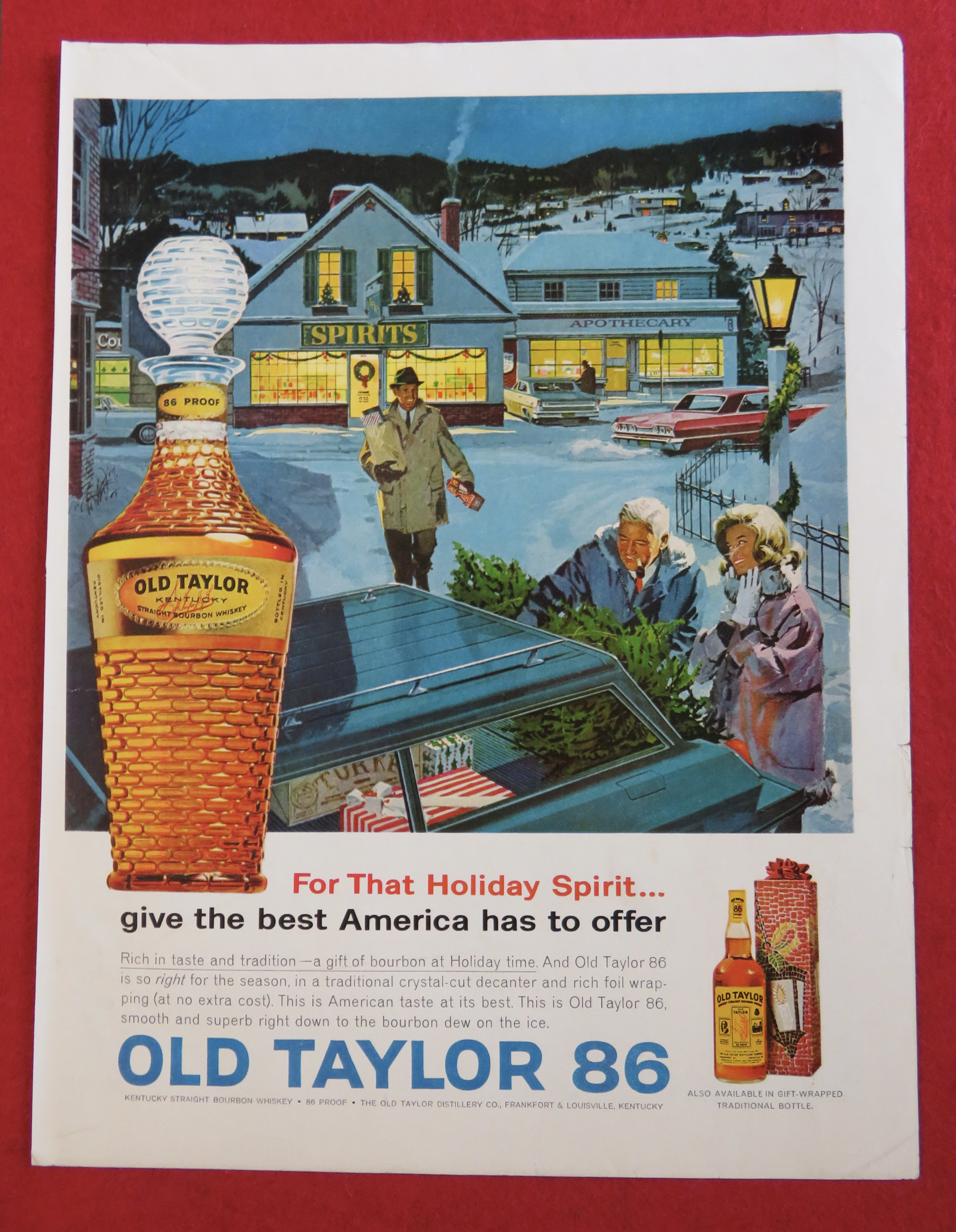 1963 Old Taylor 86 Whiskey w/ People Christmas Shopping