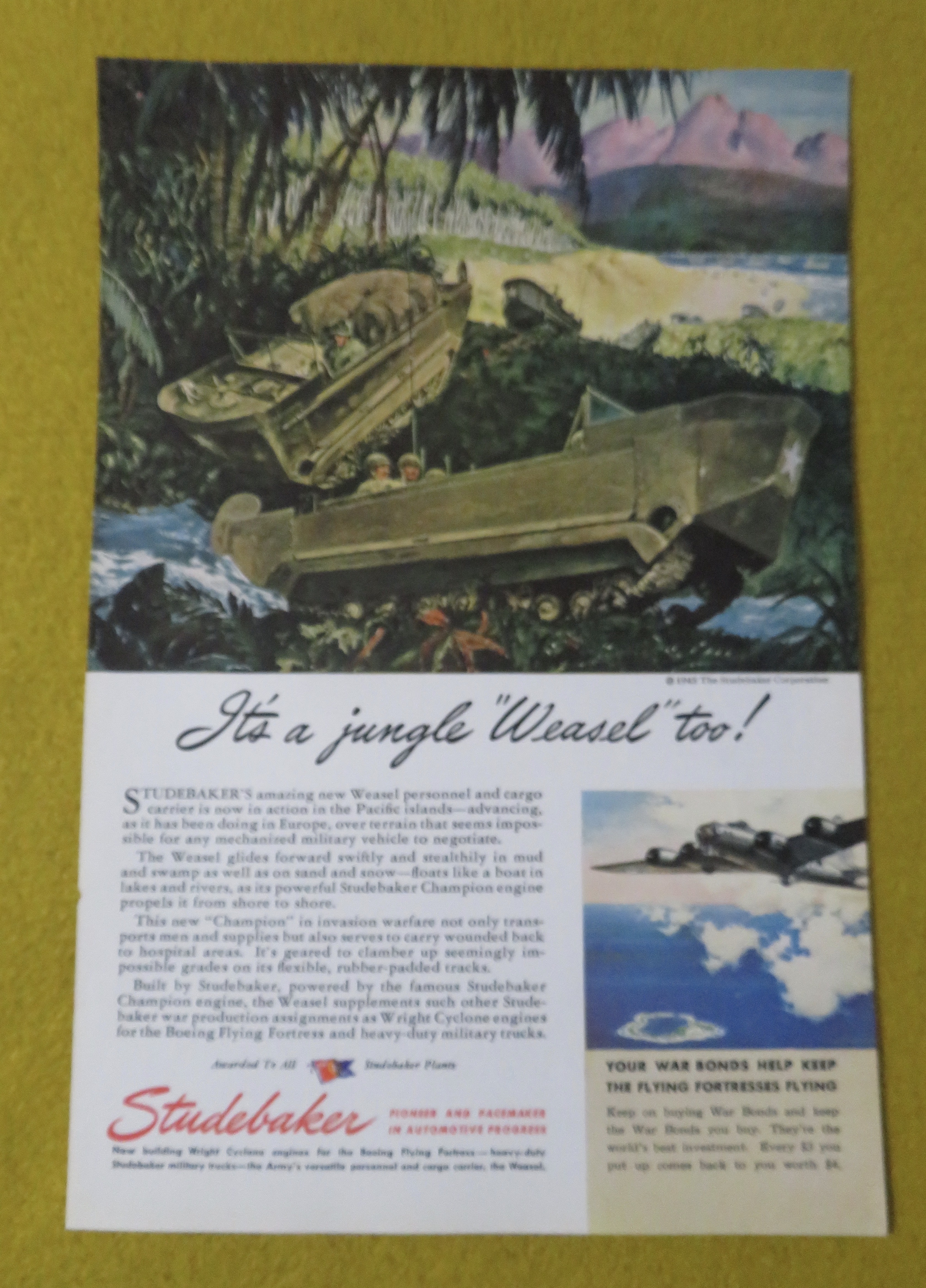 1945 Studebaker with Soldiers In A Jungle Weasel