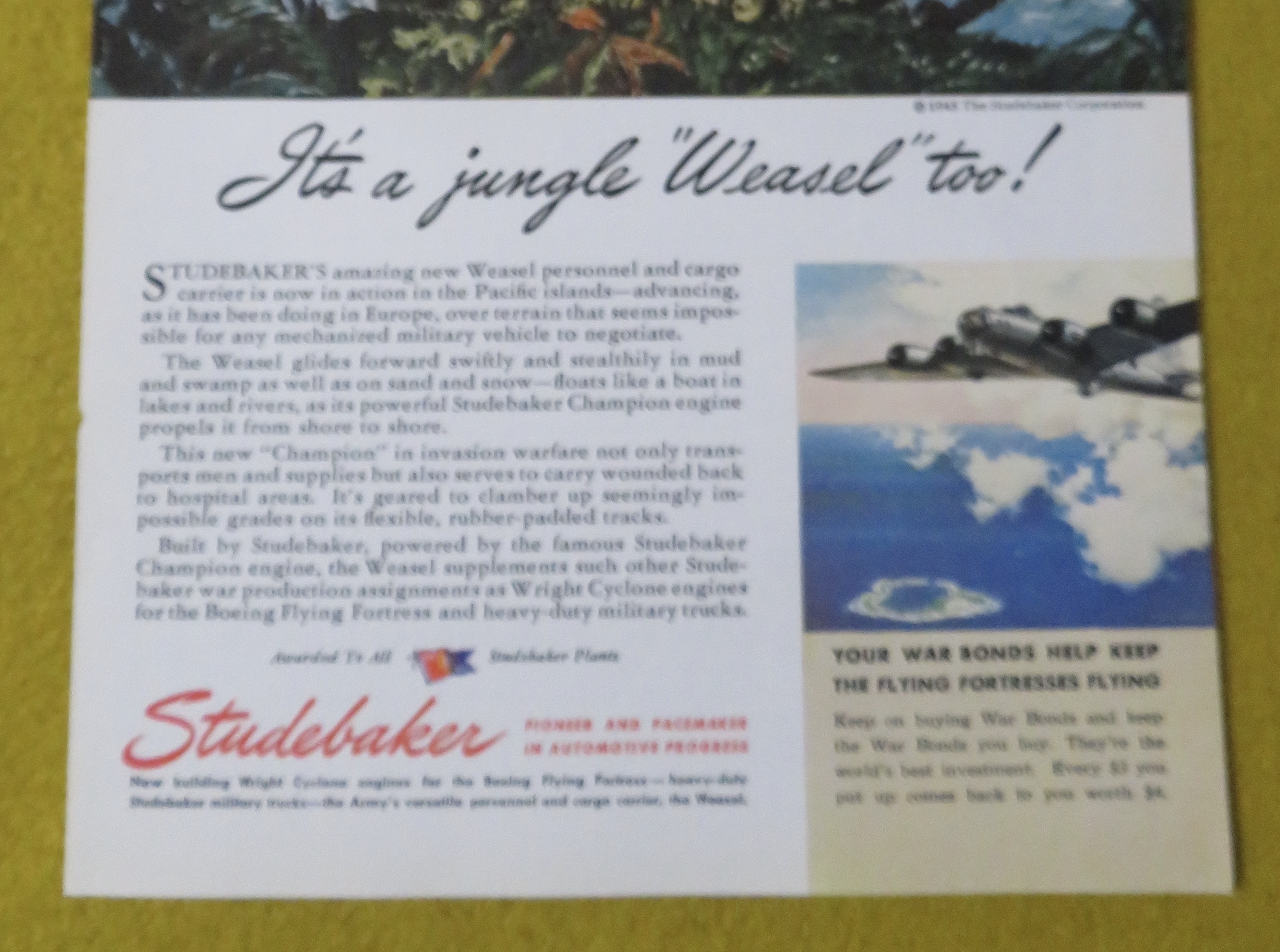1945 Studebaker with Soldiers In A Jungle Weasel