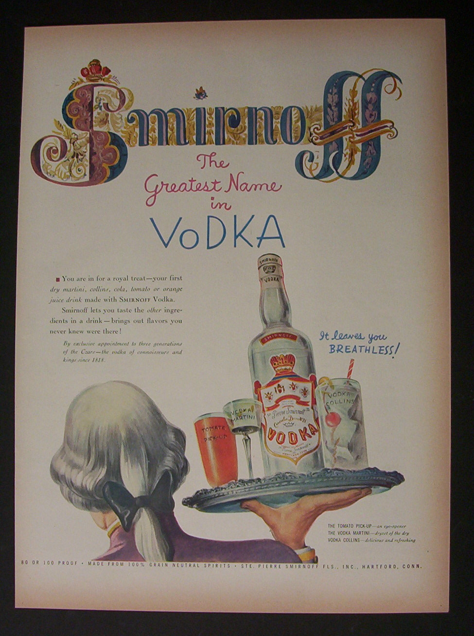 1952  Smirnoff  Vodka