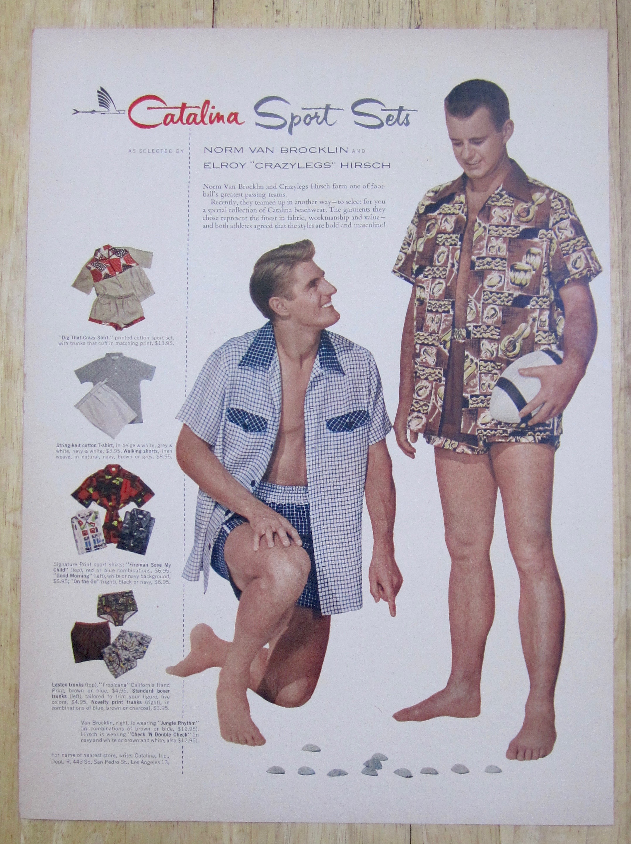 1954 Catalina Sport Sets w/Norm Brocklin & Elroy Hirsch