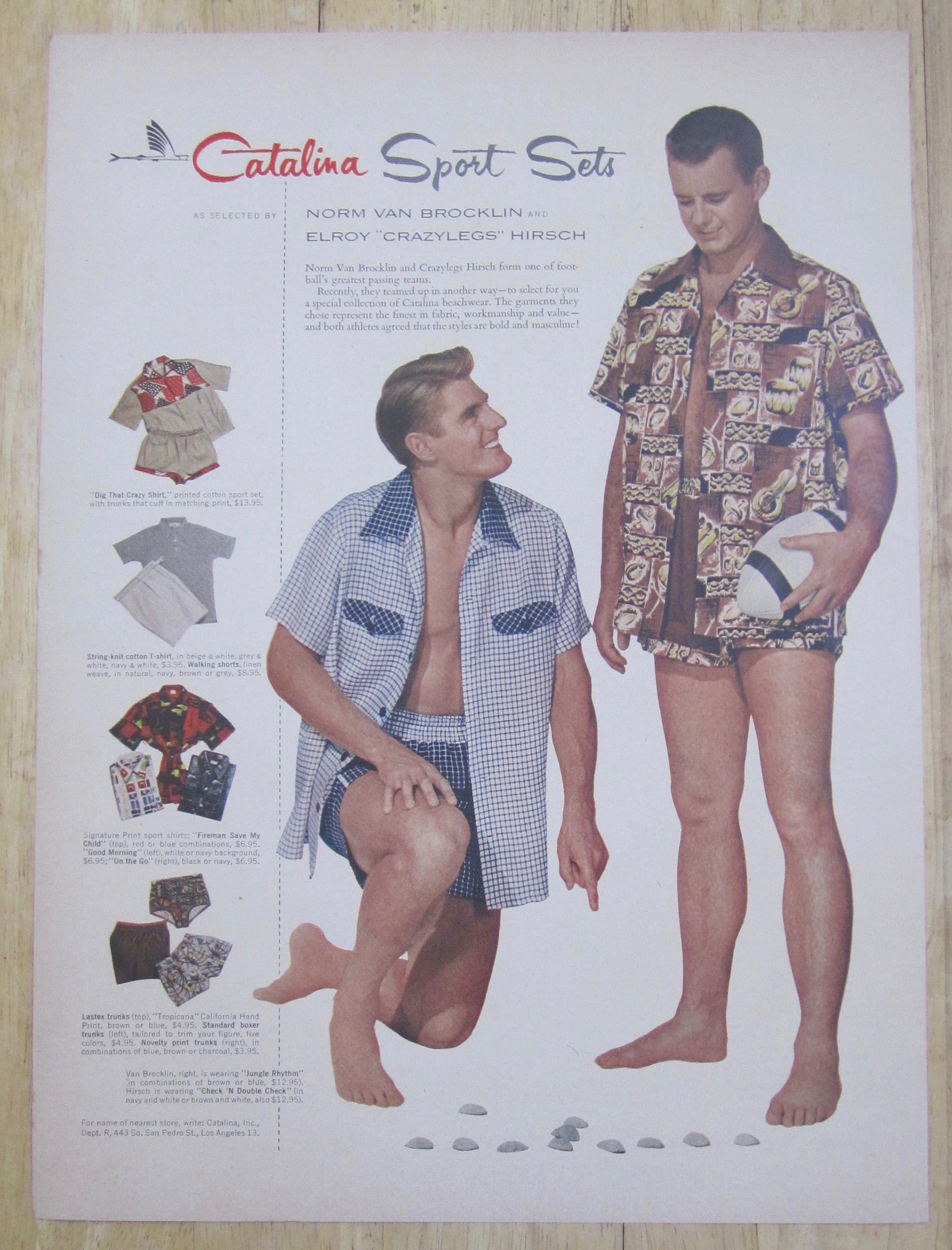 1954 Catalina Sport Sets w/Norm Brocklin & Elroy Hirsch