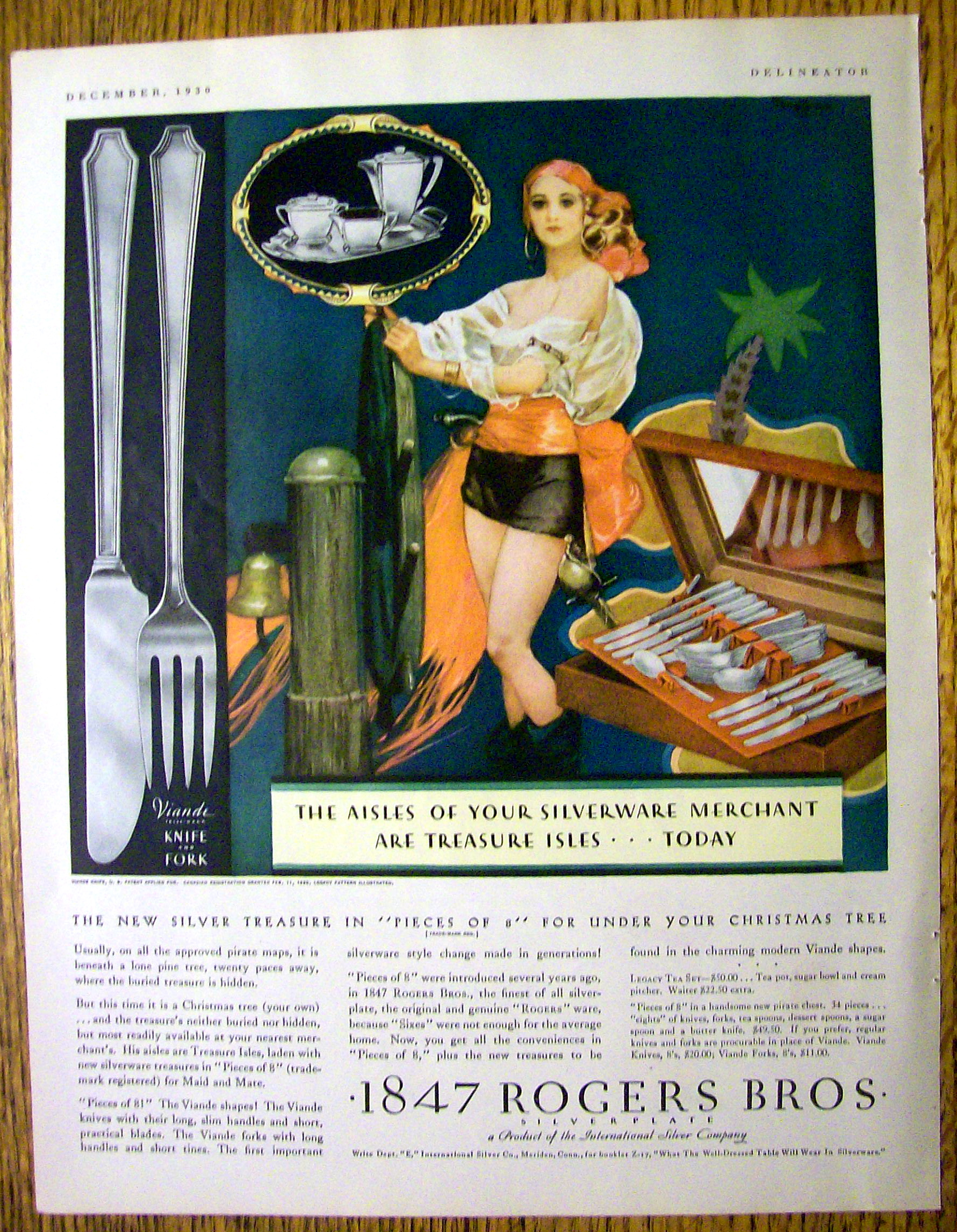 1930 1847 Rogers Bros. Silverplate w/ Woman As Pirate