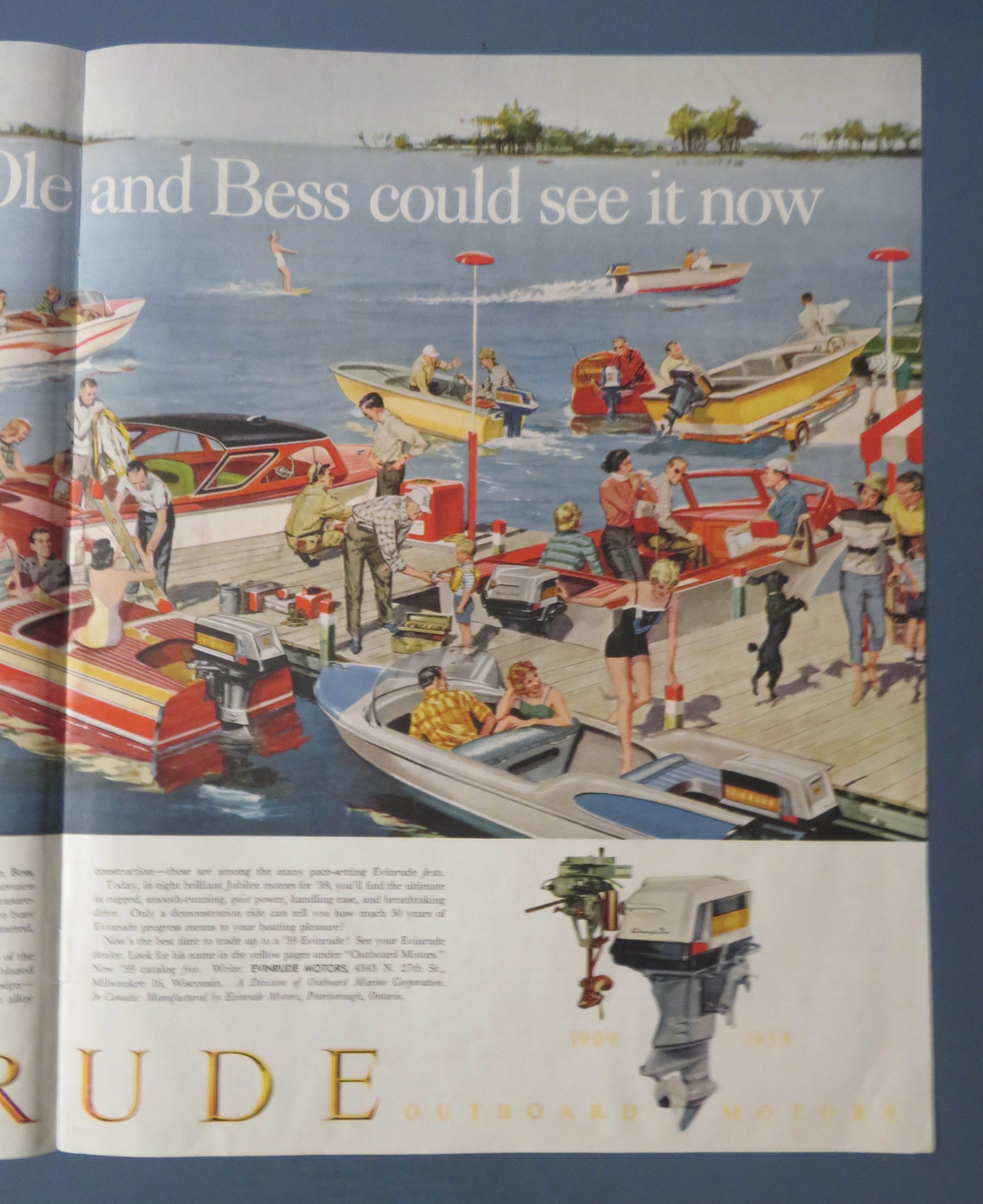 1958 Evinrude with Ole & Bess Evinrude
