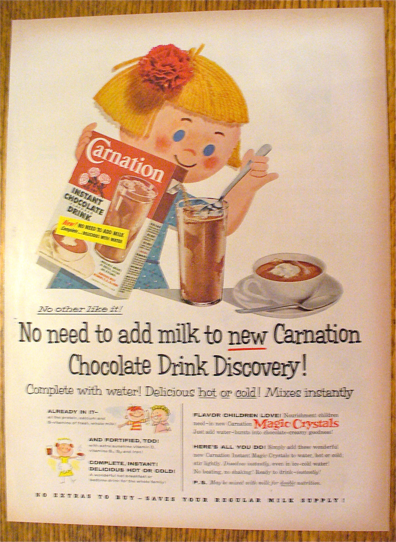 1955 Carnation Drink Mix With Little Girl