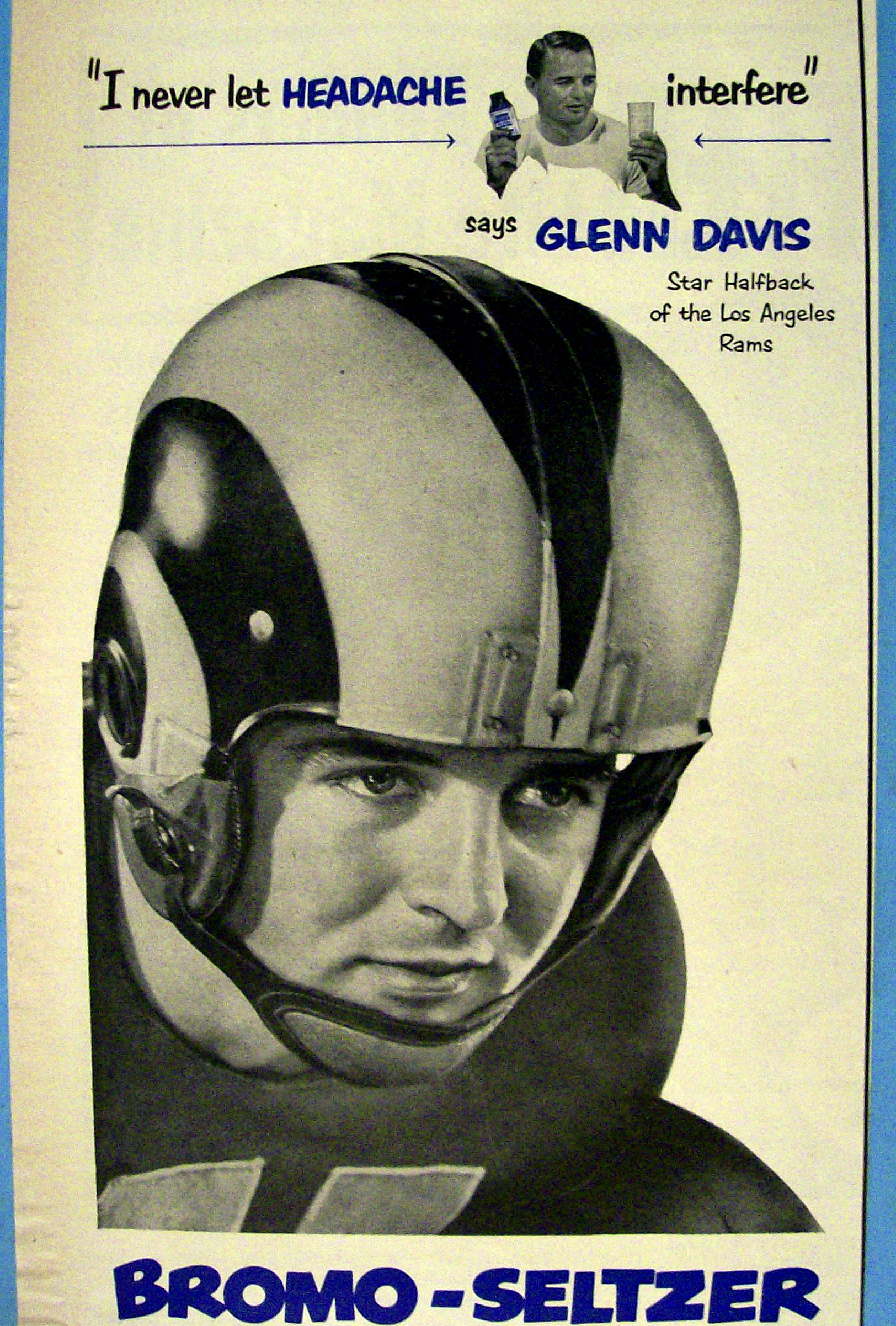 Vintage Ad: 1952 Bromo Seltzer with Glenn Davis