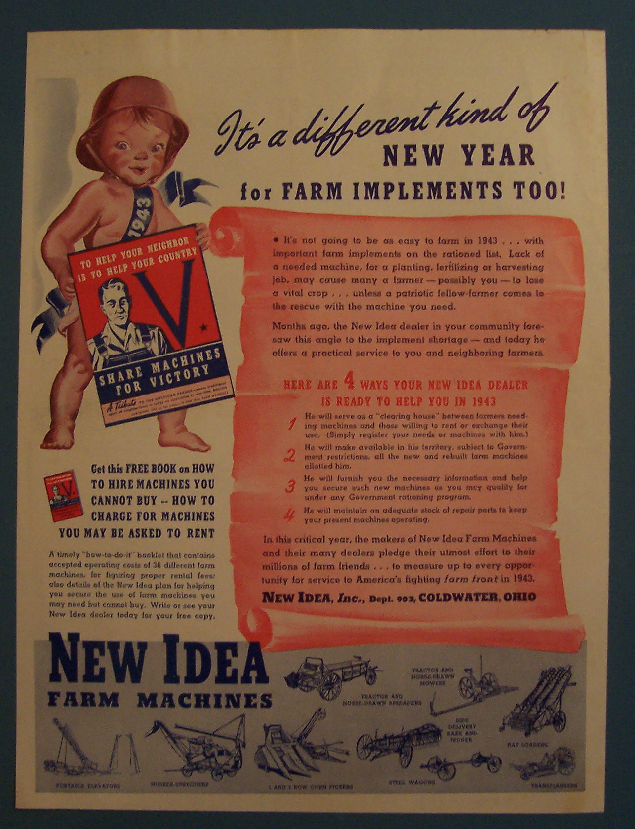 Vintage Ad: 1943 New Idea Farm Machines