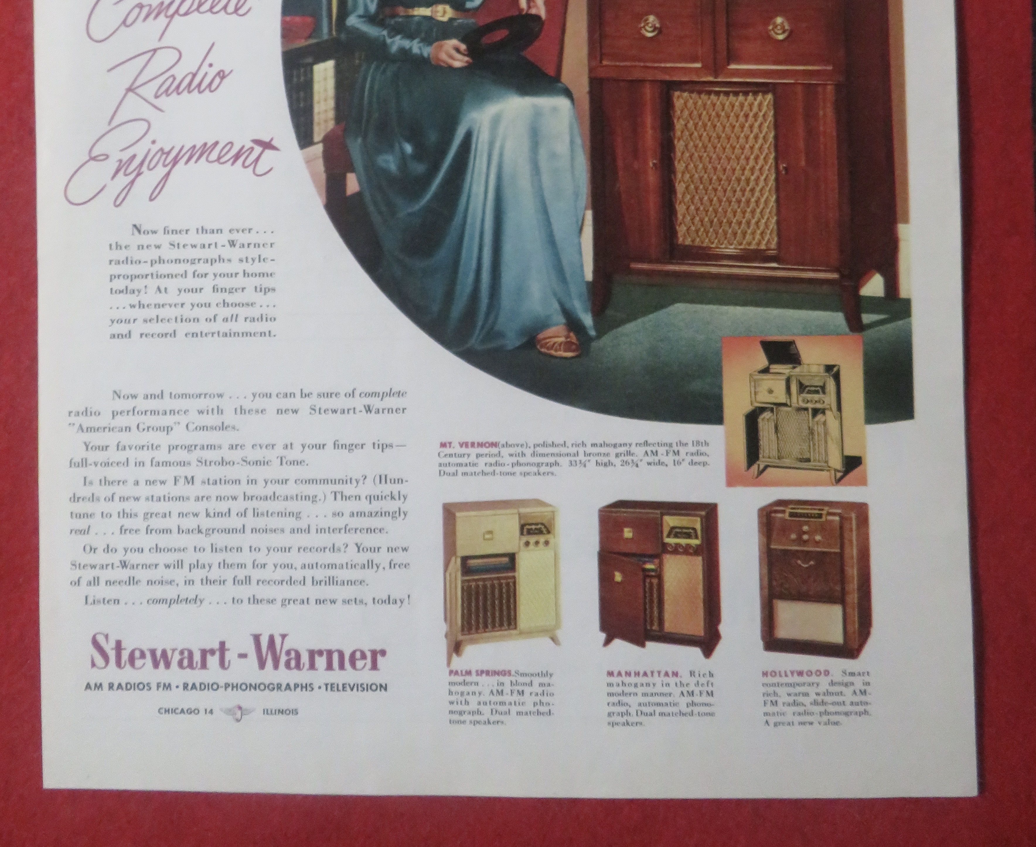 1948 Stewart-Warner Radio with the Mount Vernon Model