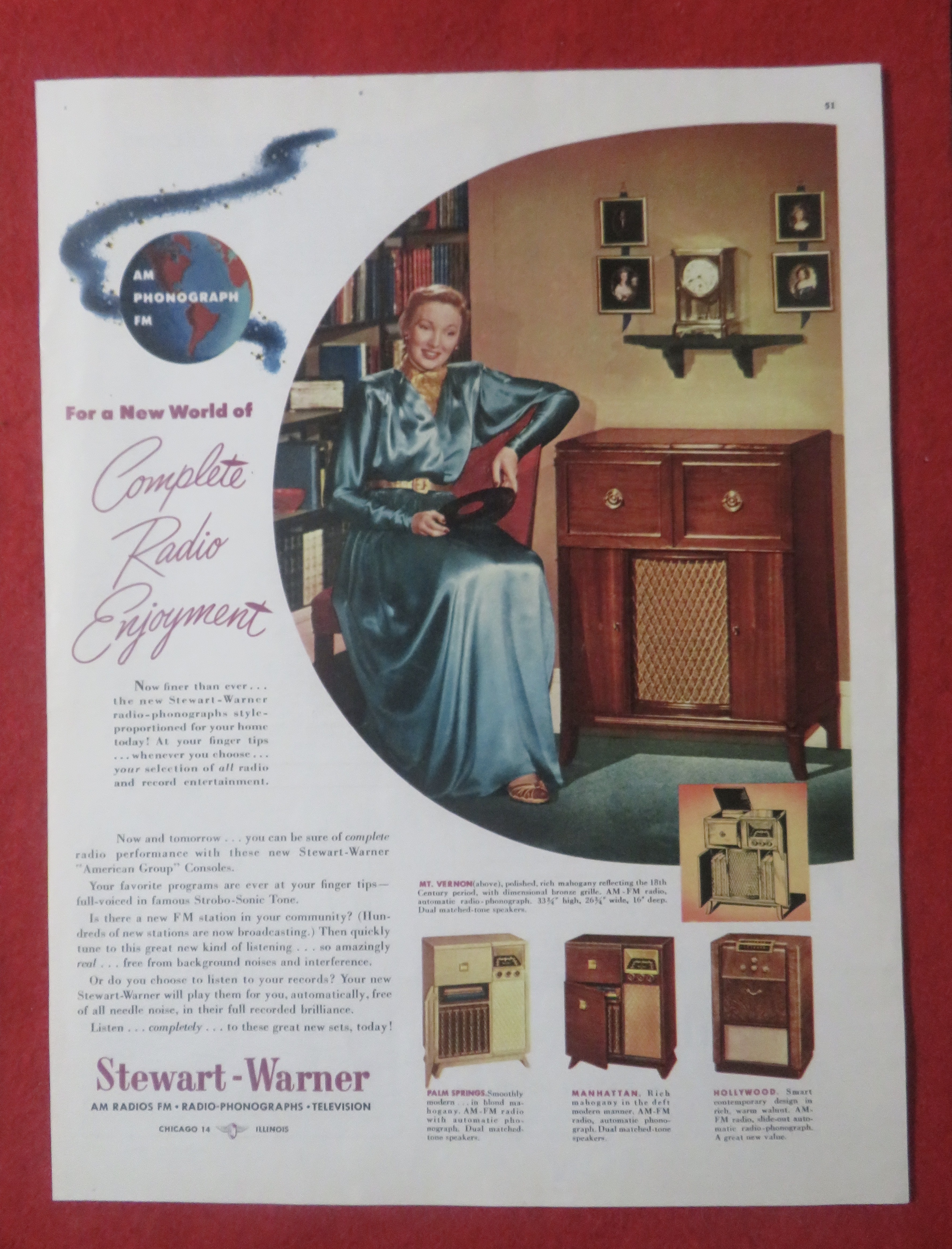 1948 Stewart-Warner Radio with the Mount Vernon Model