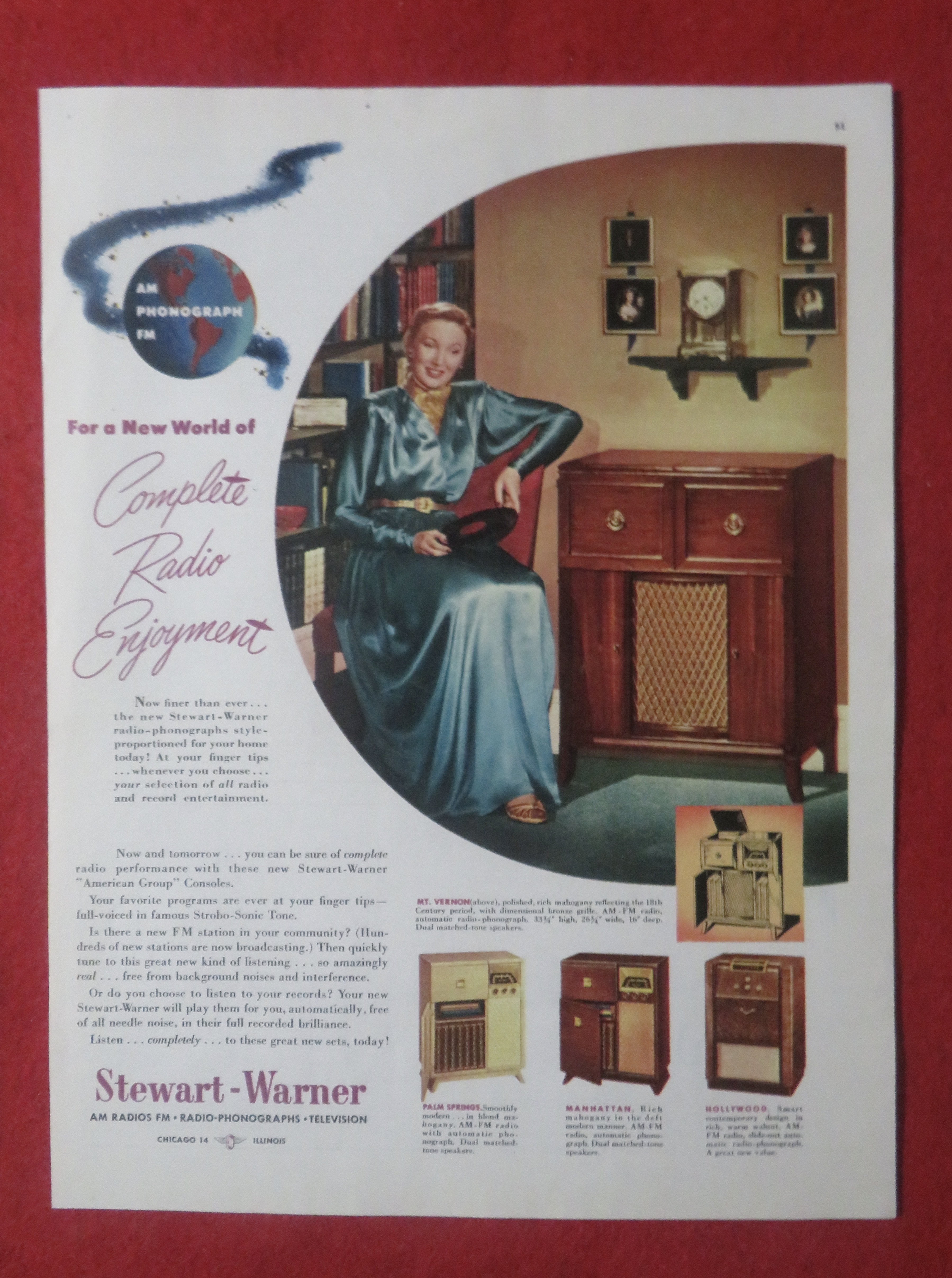 1948 Stewart-Warner Radio with the Mount Vernon Model