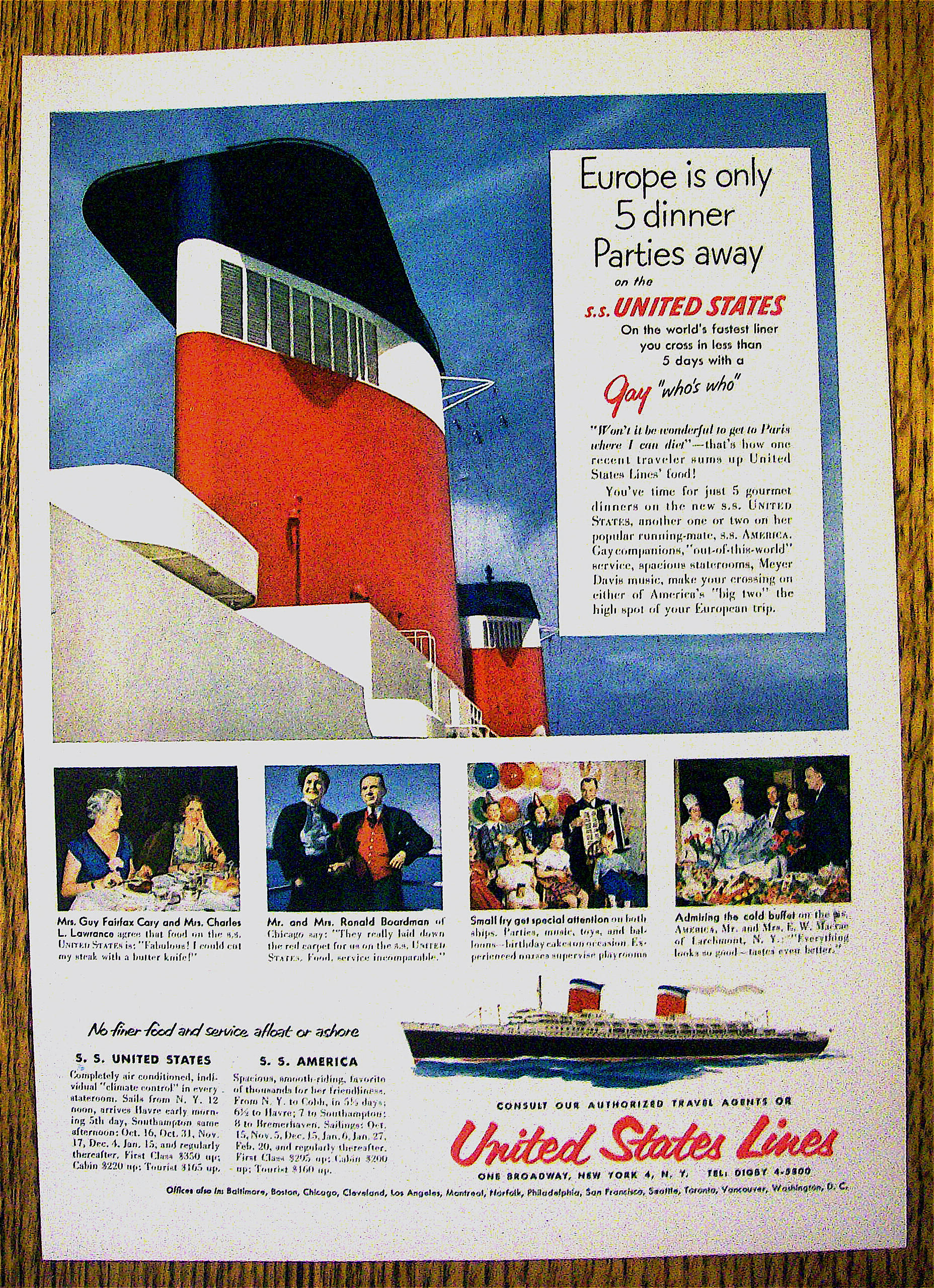 1953 United States Lines with the S. S. United States