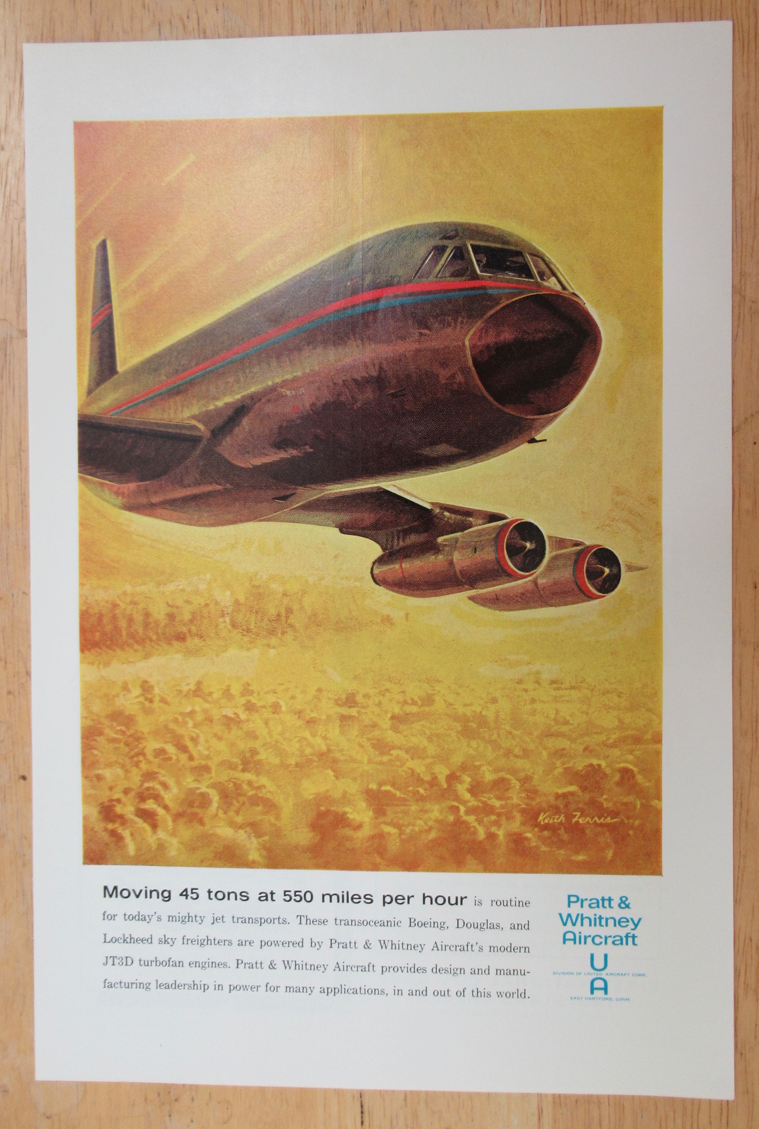 1963 Pratt & Whitney Aircraft with Plane Flying