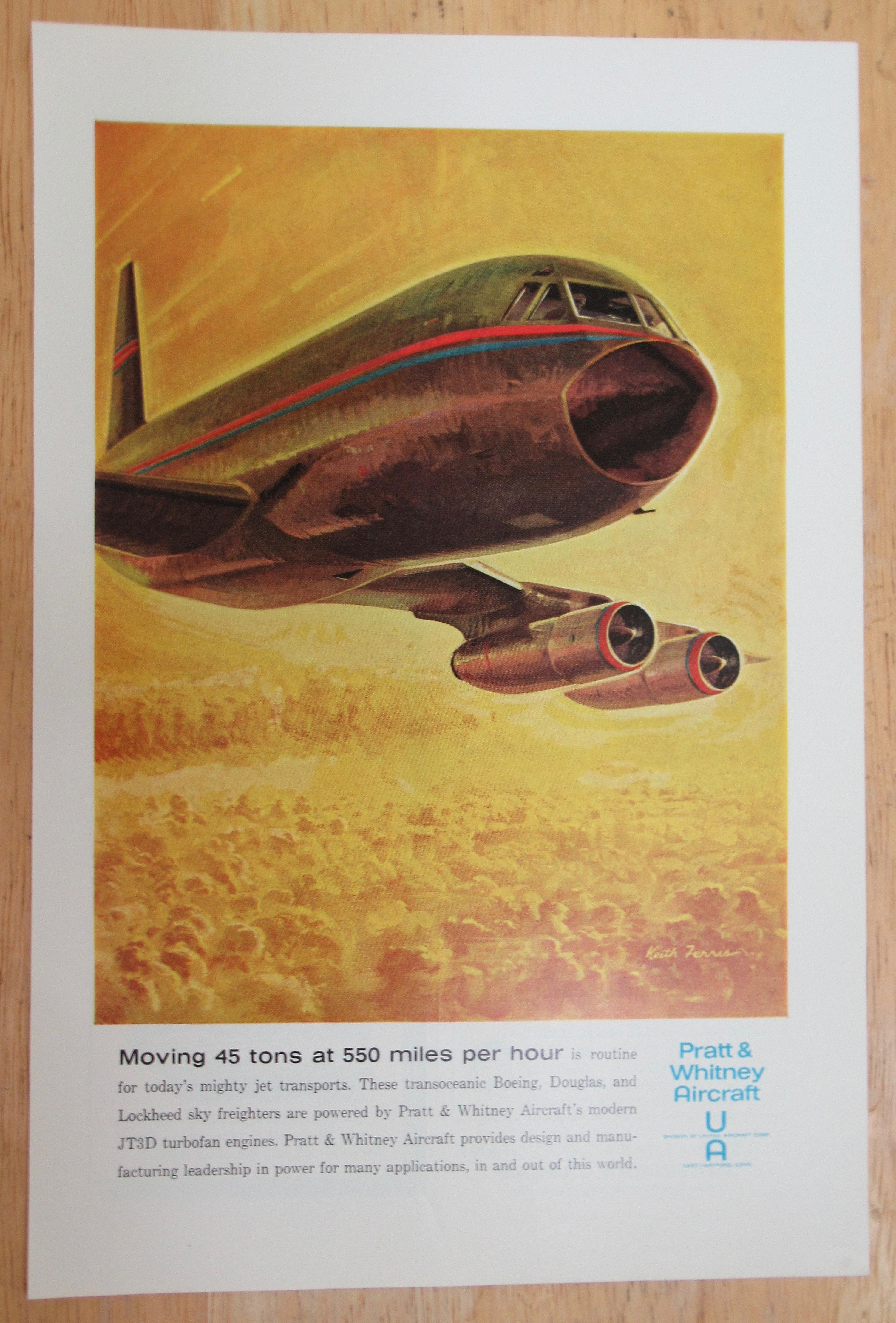 1963 Pratt & Whitney Aircraft with Plane Flying