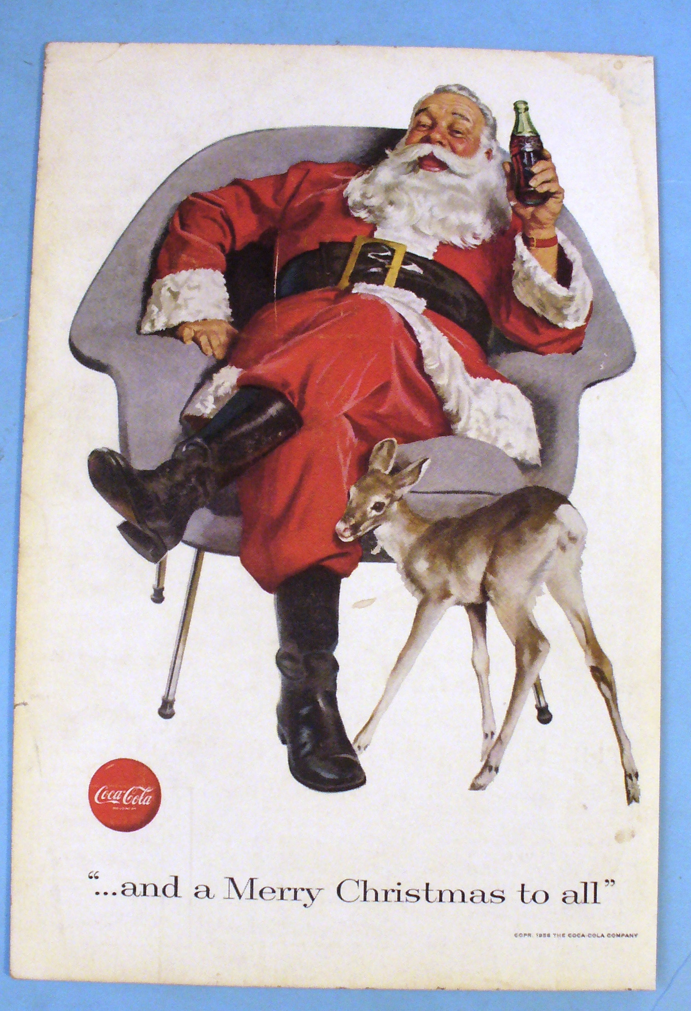 1956 Coca Cola (Coke) with Santa and Deer