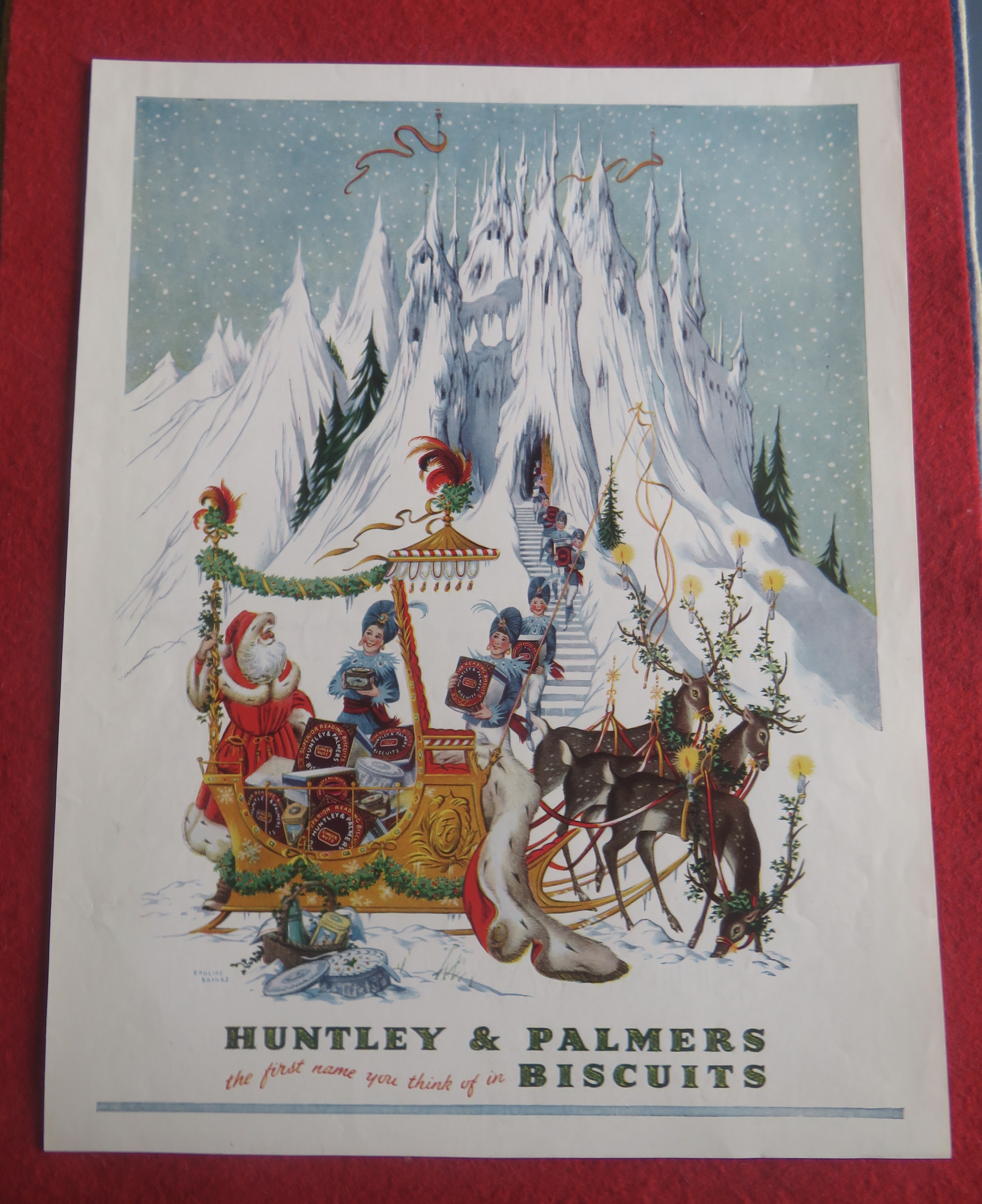1953 Huntley & Palmers Biscuits with Santa & Reindeers