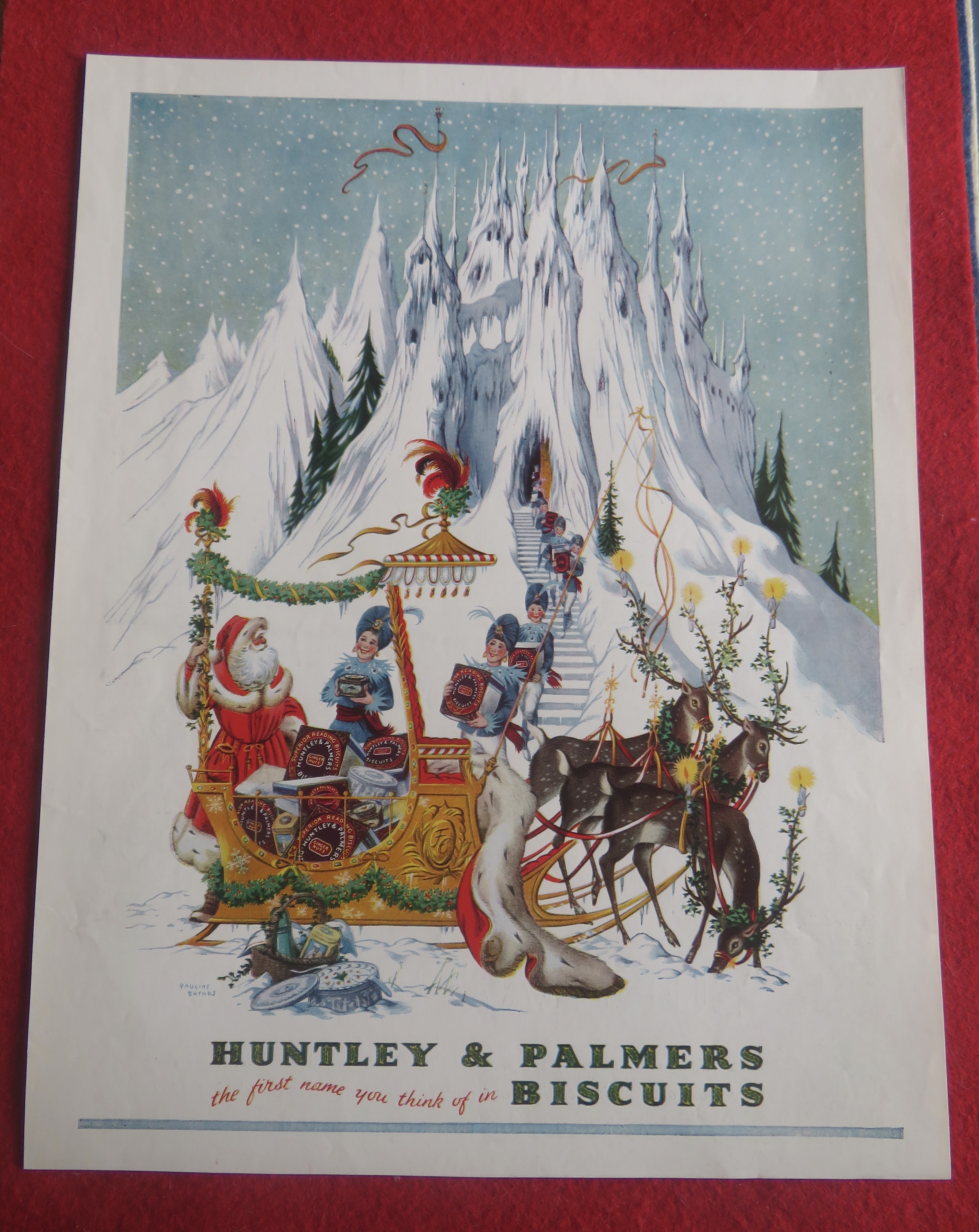 1953 Huntley & Palmers Biscuits with Santa & Reindeers