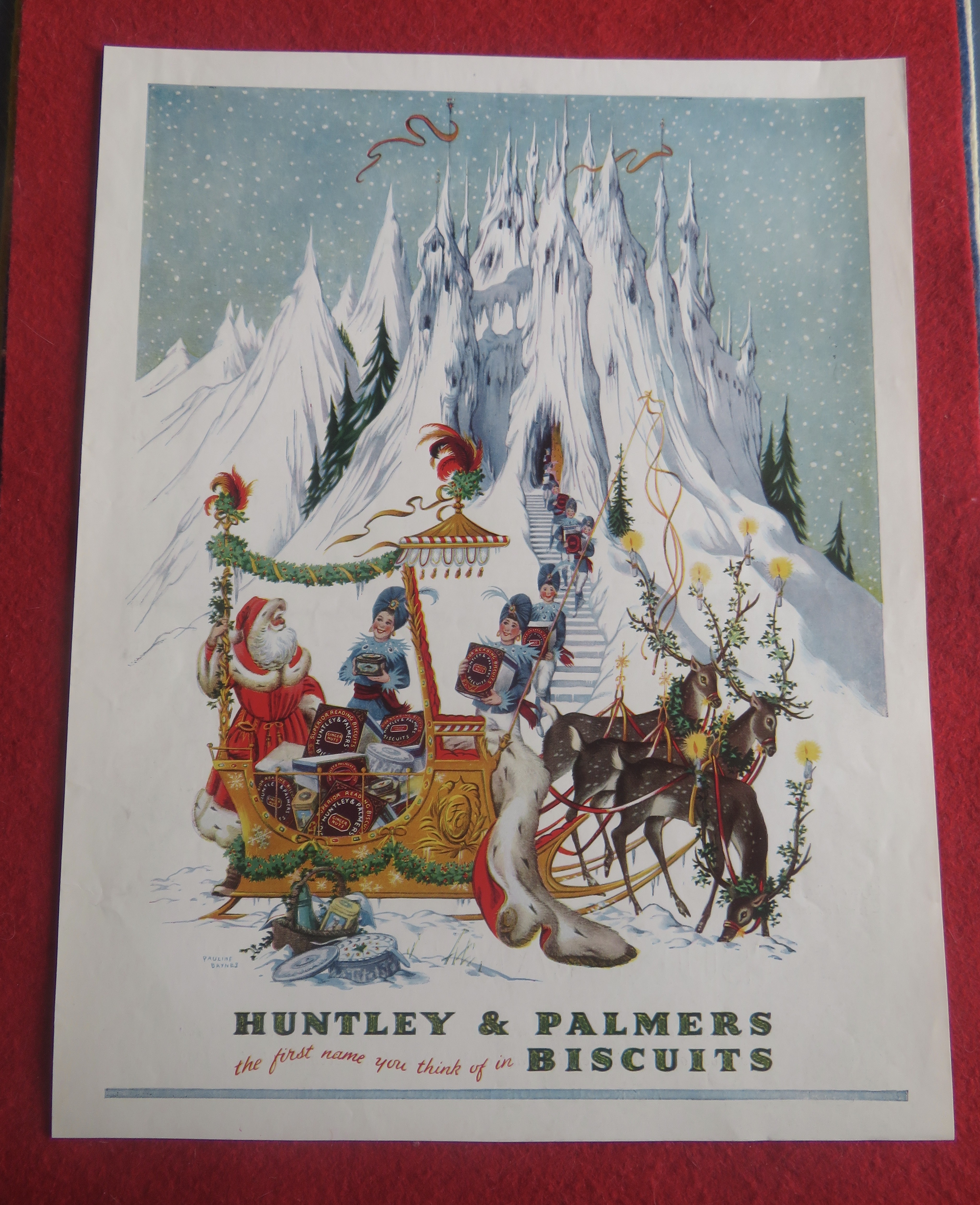 1953 Huntley & Palmers Biscuits with Santa & Reindeers