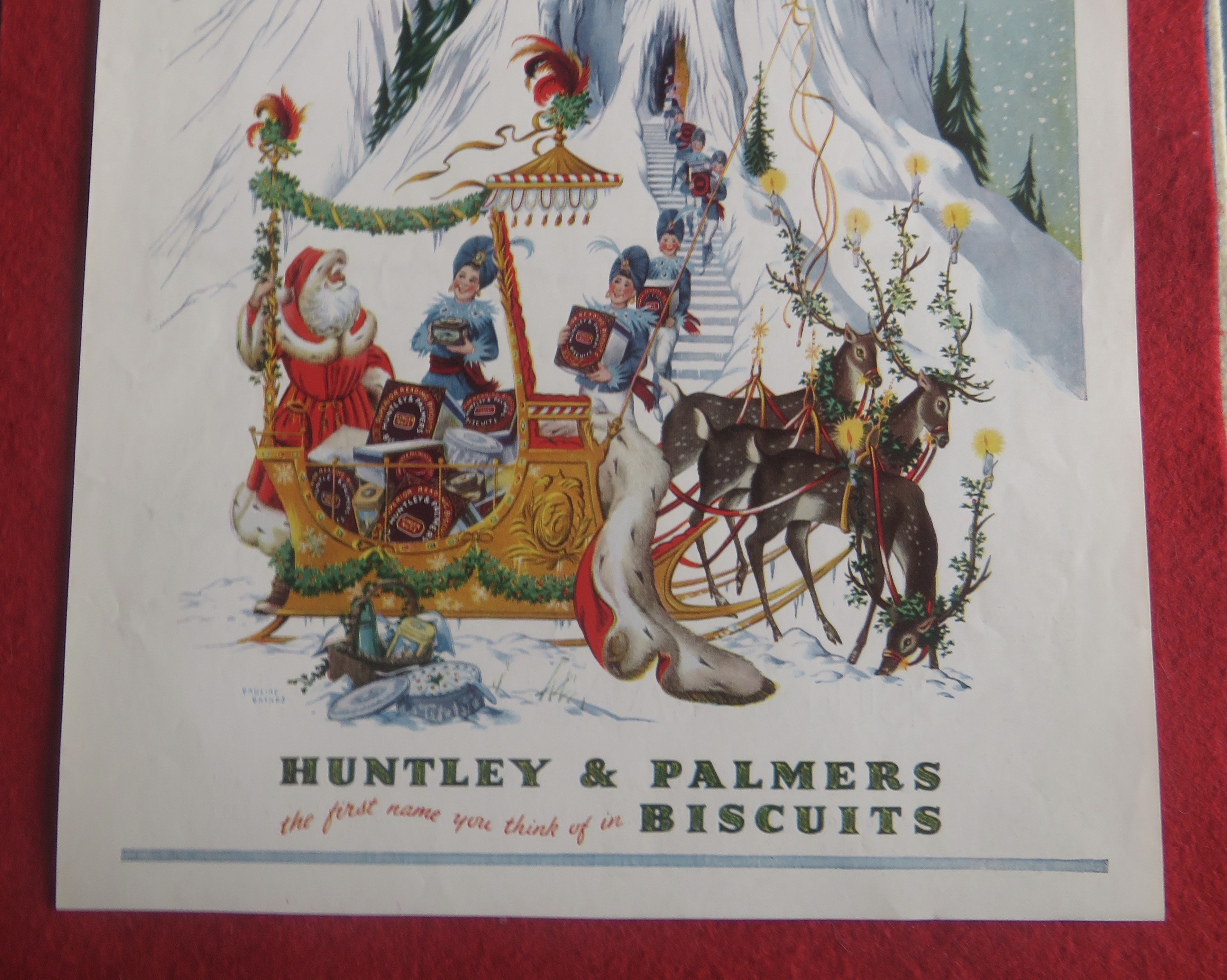 1953 Huntley & Palmers Biscuits with Santa & Reindeers